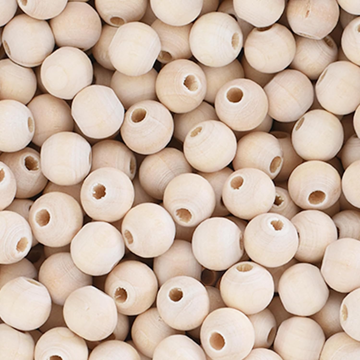 Mandala Crafts Round Wooden Beads for Crafts - Natural Wood Beads for Crafts with Holes - Unfinished Wood Beads for Jewelry Making Macrame