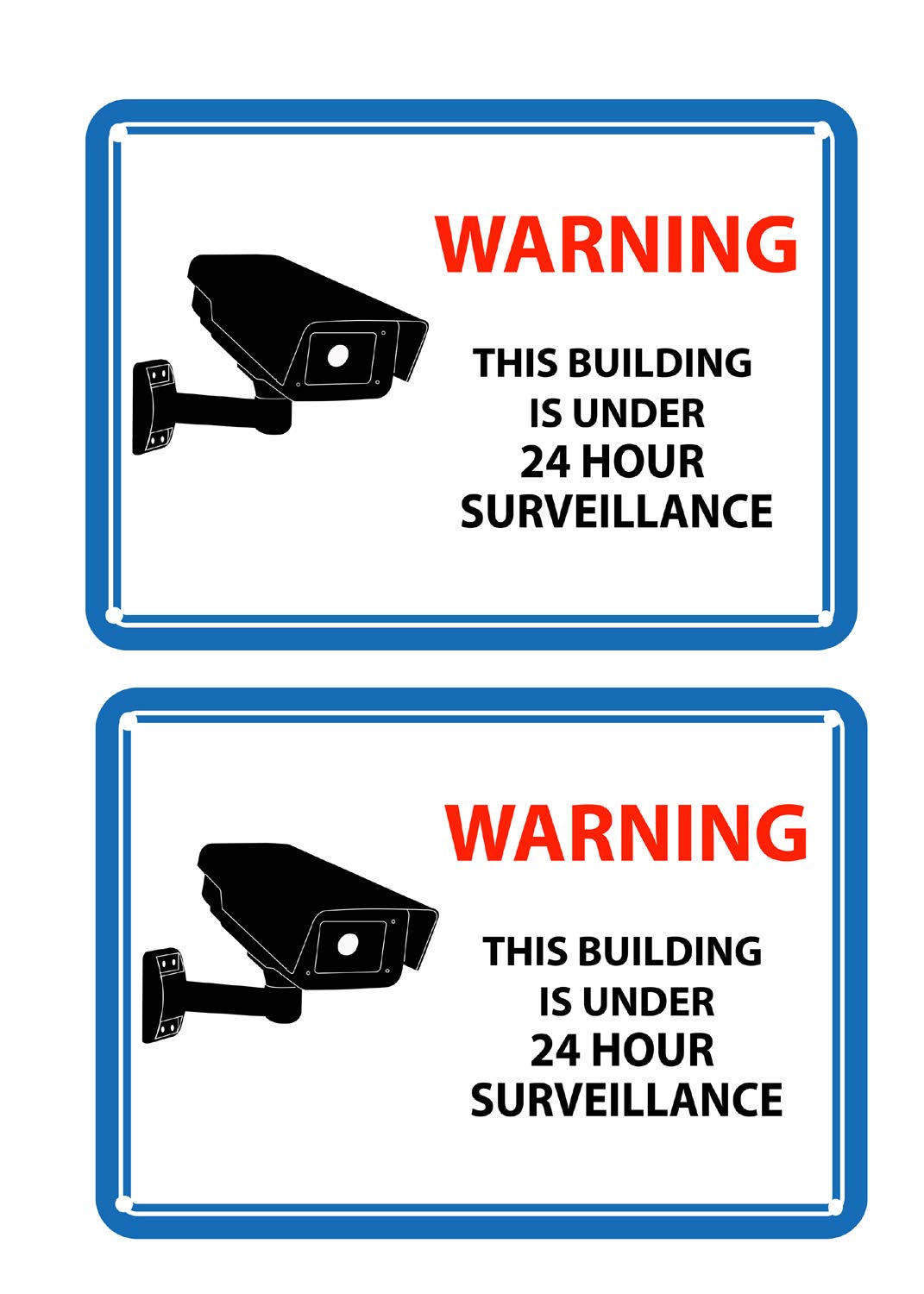 Mandala Crafts 24 Hour Video Surveillance Sign, Security Camera Sign, Rectangular Aluminum Warning Sign for Outdoors, Homes, Businesses, CCTV Recording