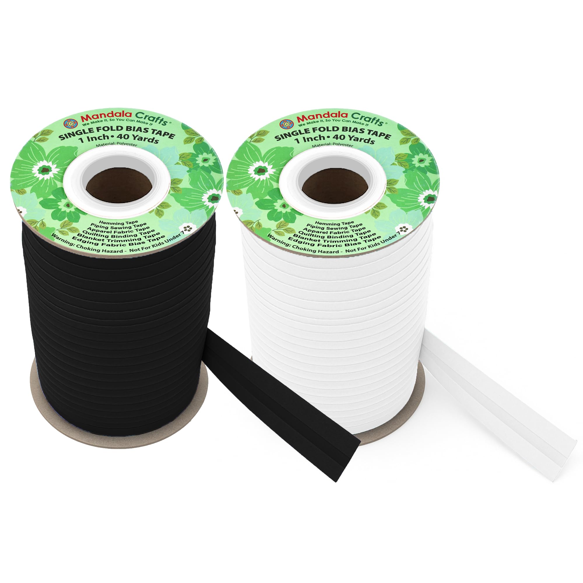 1 Inch Fabric Single Fold Bias Tape for Sewing Piping Hemming - 40 Yds Bias Tape Blanket Quilt Bias Binding Tape - Seam Binding Tape