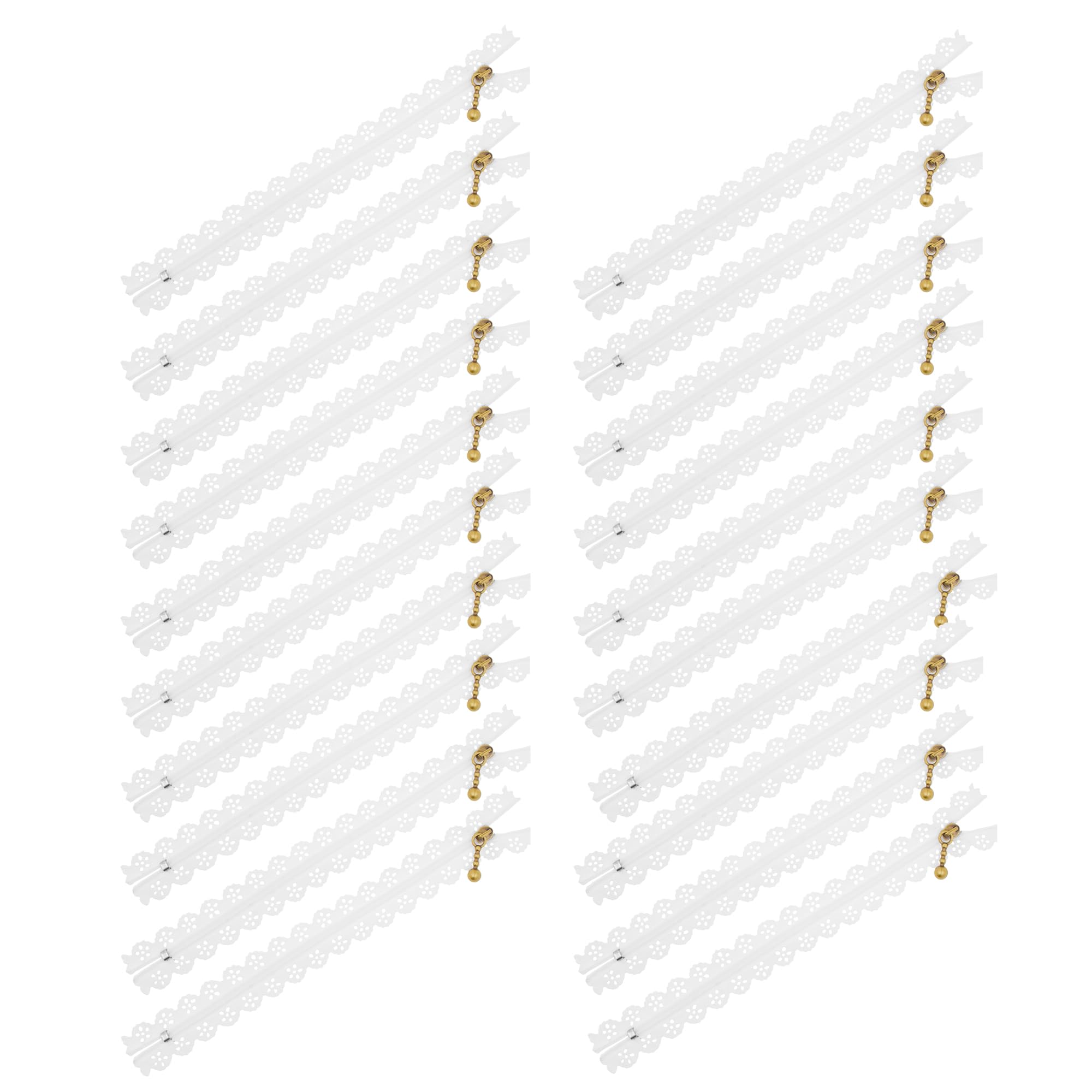 Mandala Crafts Lace Zippers Fancy Zippers for Bags & Purses - Novelty Zippers Exposed Zippers with Lace - 40 Lacy Flower Decorative Zippers for Sewing