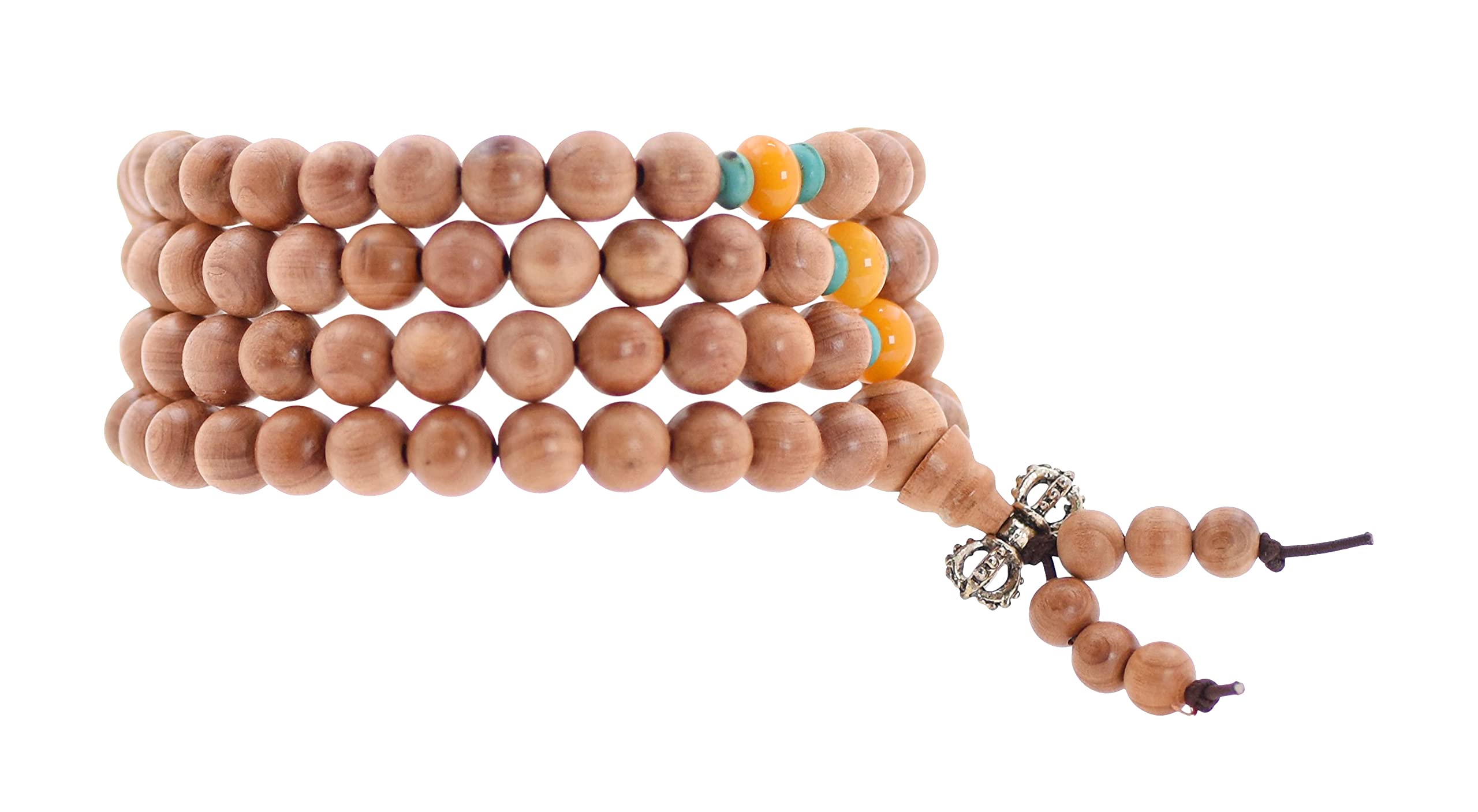 Mandala Crafts Natural Wood Mala Beads Necklace – Cedar Japa Mala Beads 108 Necklace – 108 Mala Beads Bracelet Mala Prayer Beads Necklace for Men Women Mala Meditation Beads