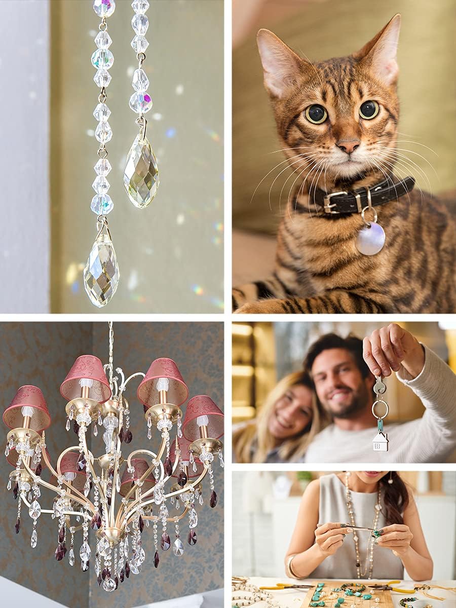 Small Key Rings for Crafts - Assorted Double Jump Rings Mini Split Rings for Jewelry Making - Double Split Rings Assorted Small Keychain Rings Set