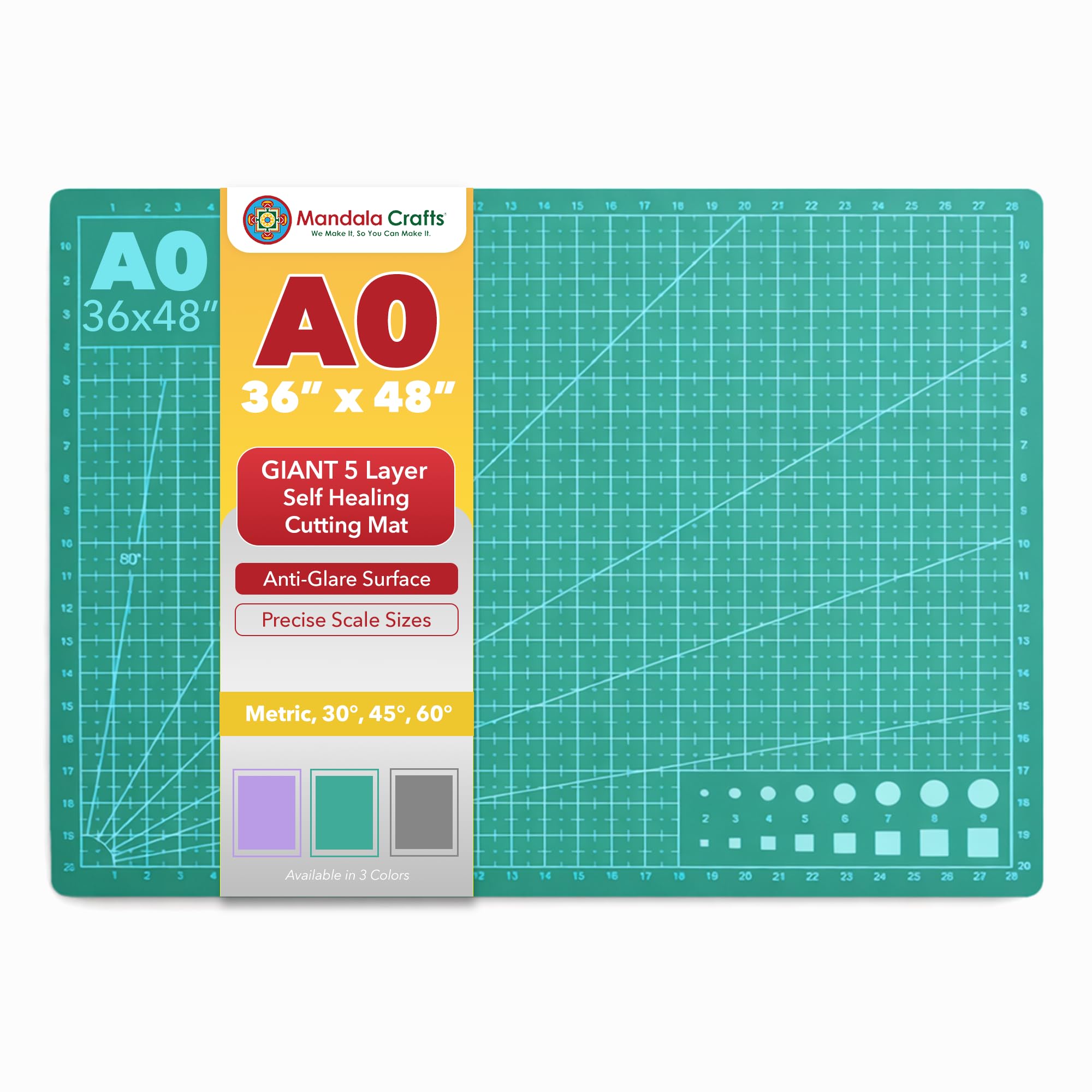 Self-Healing Cutting Mat – Double-Sided 5-Ply Rotary Cutting Board for Sewing, Quilting, Fabric, Leather, Craft, and Scrapbooking