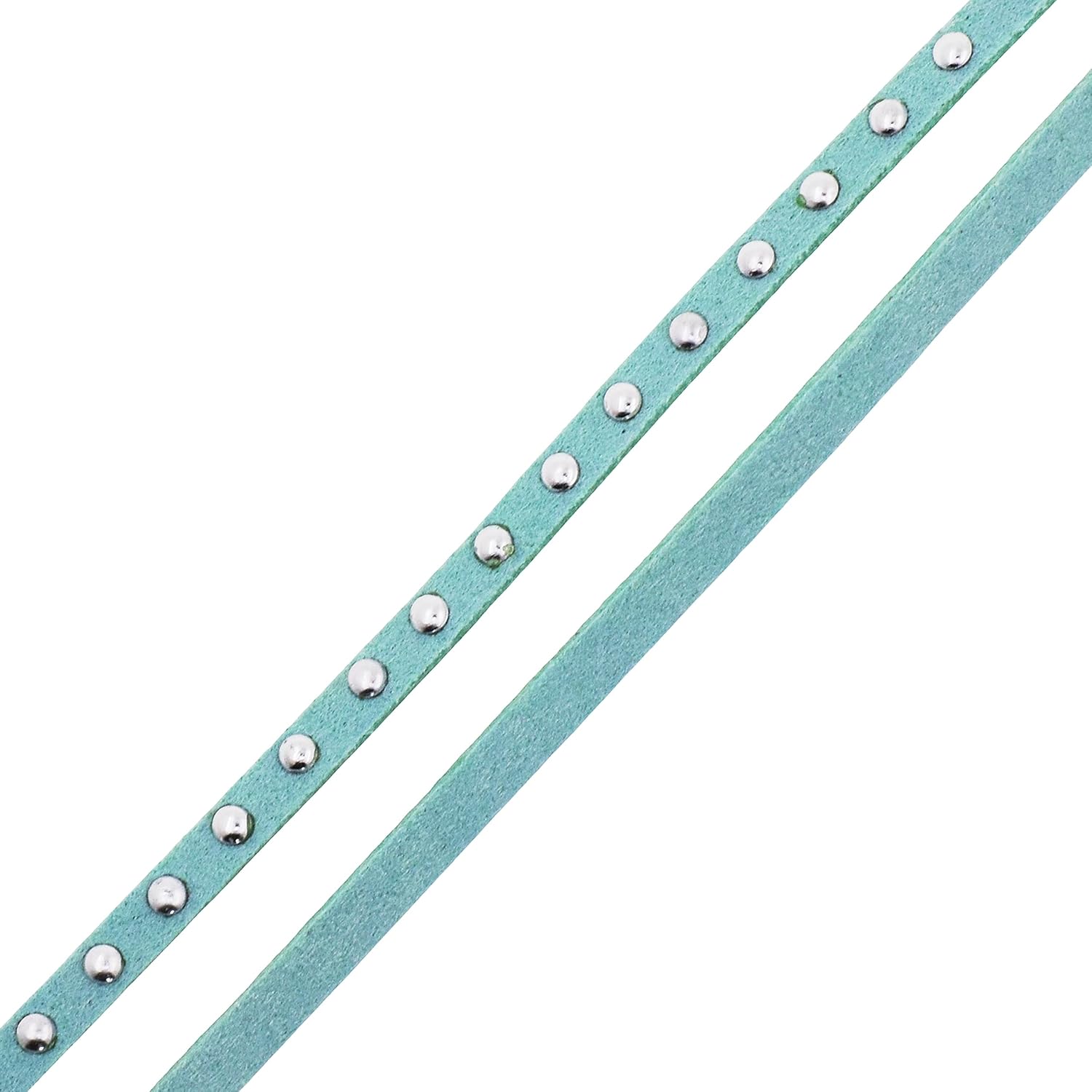 Studded Faux Suede Cord Rope for Jewelry Making - 20 Yards Faux Leather Ribbon - Flat Micro Fiber Leather String Faux Leather Lace with Rivets