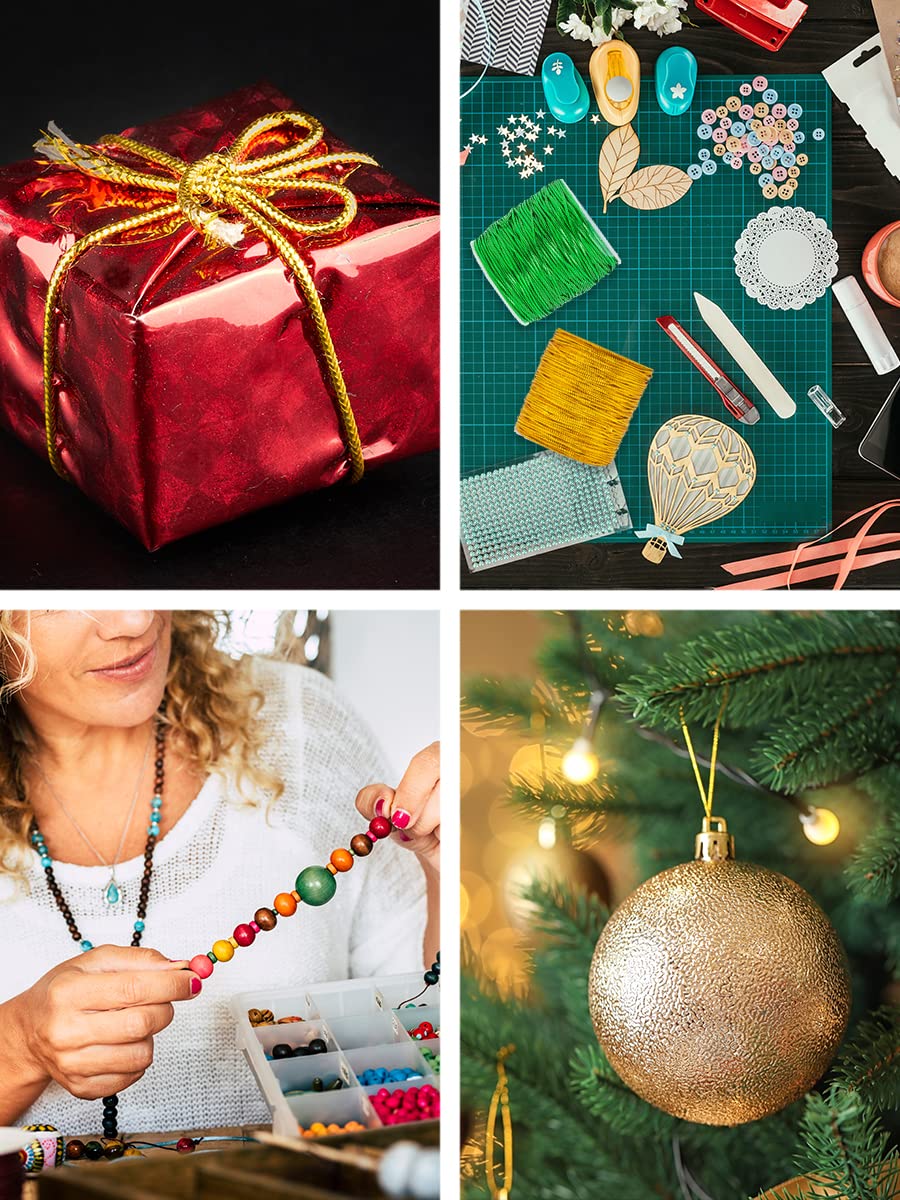 Metallic Cord Tinsel String Rope for Ornament Hanging, Decorating, Gift Wrapping, Crafting