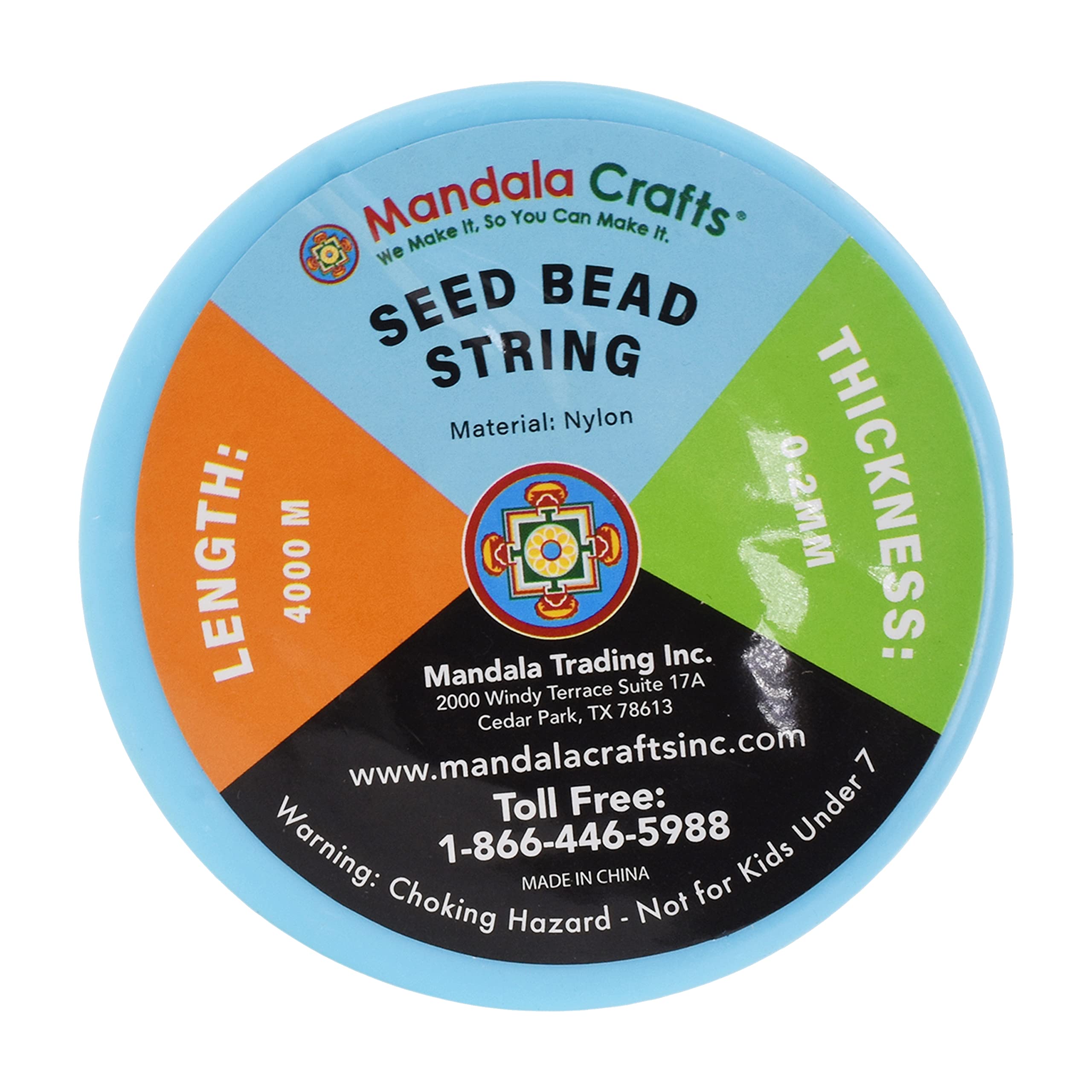 Mandala Crafts Nylon Seed Bead String - Thin Nylon String Monofilament Beading Thread for Seed Beads - Non-Stretch Wire for Hanging