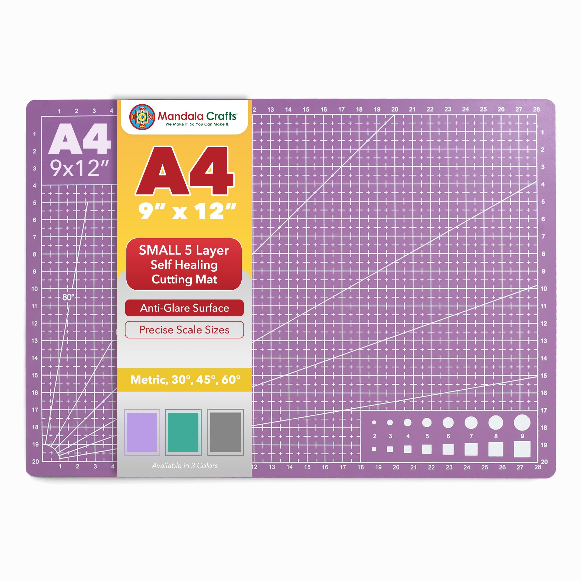 Self-Healing Cutting Mat – Double-Sided 5-Ply Rotary Cutting Board for Sewing, Quilting, Fabric, Leather, Craft, and Scrapbooking