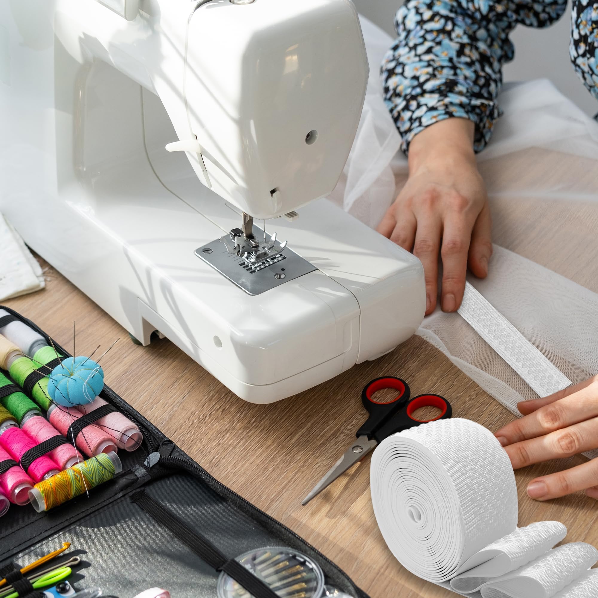 Mandala Crafts Elastic Silicone Gripper Tape for Clothing - Dotted Non Slip Elastic Band for Sewing - Silicone Elastic Straps Flat Stretchy Fabric Elastic Ribbon