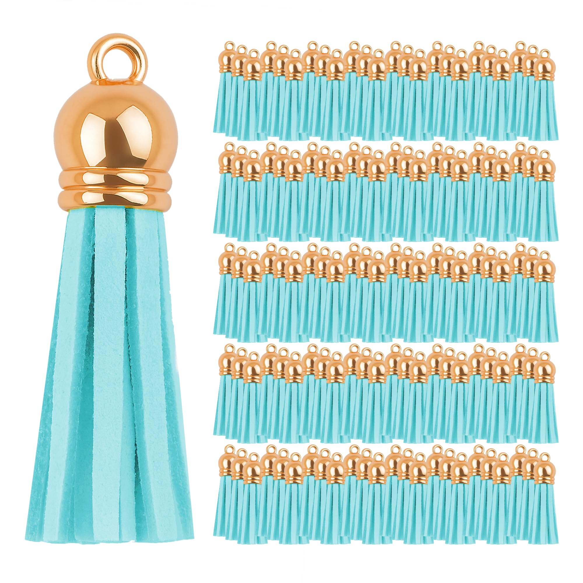 Mandala Crafts Faux Leather Suede Tassel with Loop for Keychains, Jewelry Making, Bookmarks, Books, Gifts, Pillows