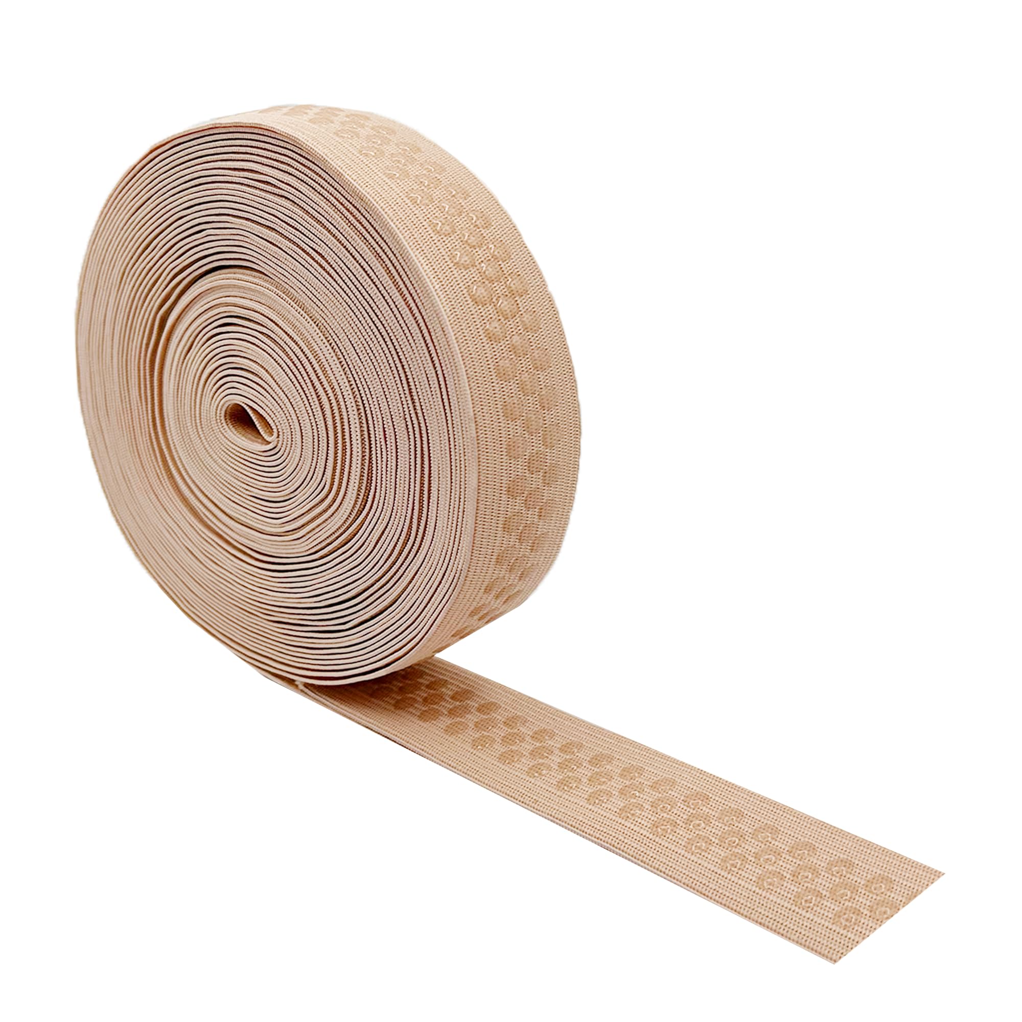 Mandala Crafts 1 Inch Elastic Silicone Gripper Tape for Clothing - 10 Yds Dotted Non Slip Elastic Band for Sewing - Silicone Elastic Straps Flat Stretchy Fabric Elastic Ribbon