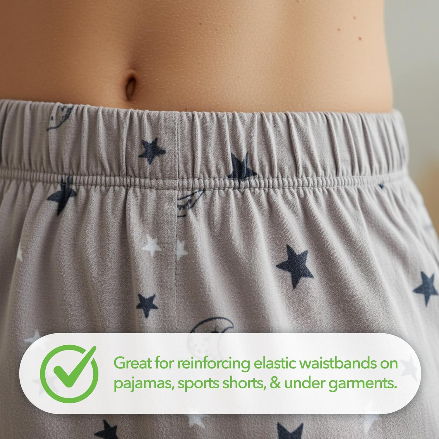 Mandala Crafts Flat Elastic Band - Braided Stretch Strap Cord Roll for Sewing and Crafting