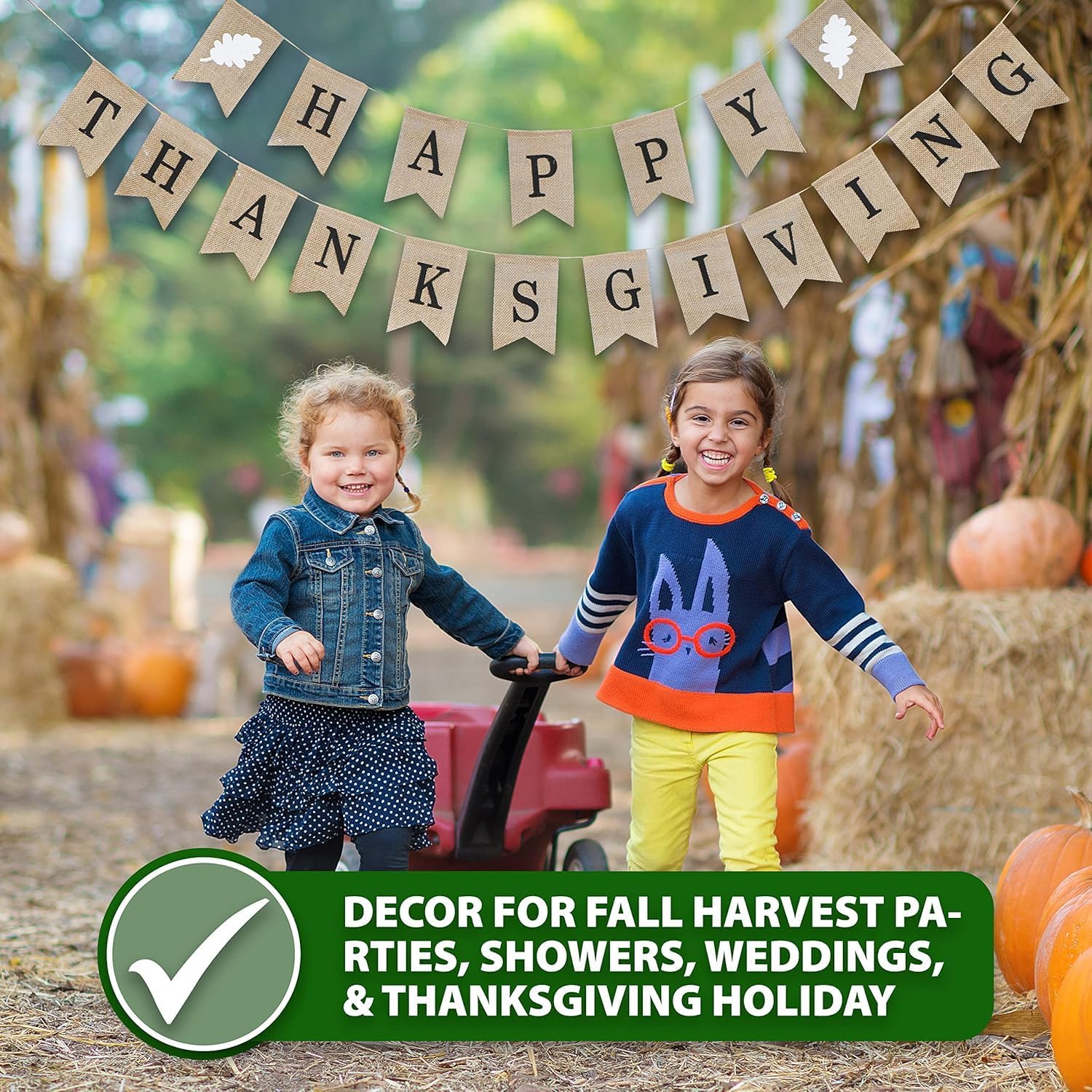 Burlap Happy Thanksgiving Banners - Happy Thanksgiving Decorations Banner - Happy Thanksgiving Garland Thanksgiving Party Decorations Indoor Outdoor
