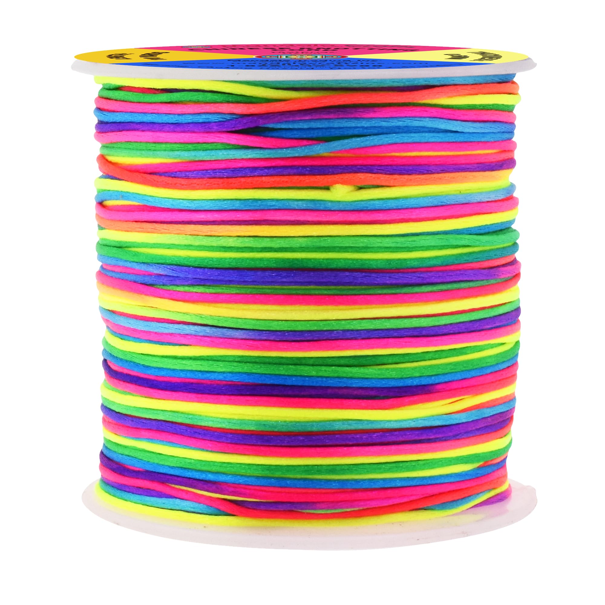 Mandala Crafts Satin Rattail Cord String from Nylon for Chinese Knot, Macrame, Trim, Jewelry Making