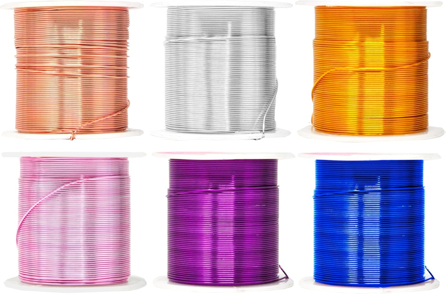 Mandala Crafts Anodized Aluminum Wire for Sculpting, Armature, Jewelry Making, Gem Metal Wrap, Garden, Colored and Soft, Assorted 6 Rolls