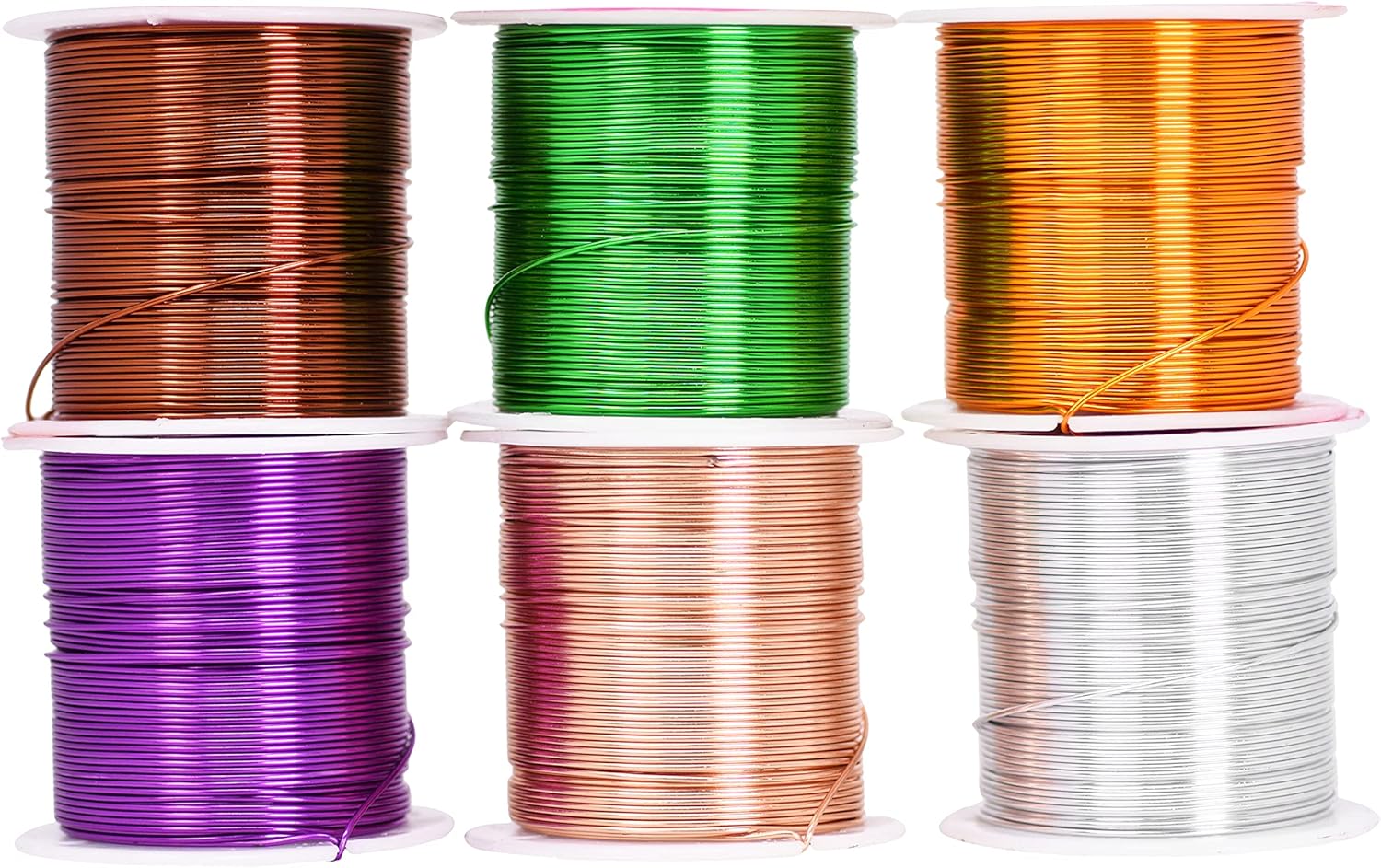 Mandala Crafts Anodized Aluminum Wire for Sculpting, Armature, Jewelry Making, Gem Metal Wrap, Garden, Colored and Soft, Assorted 6 Rolls