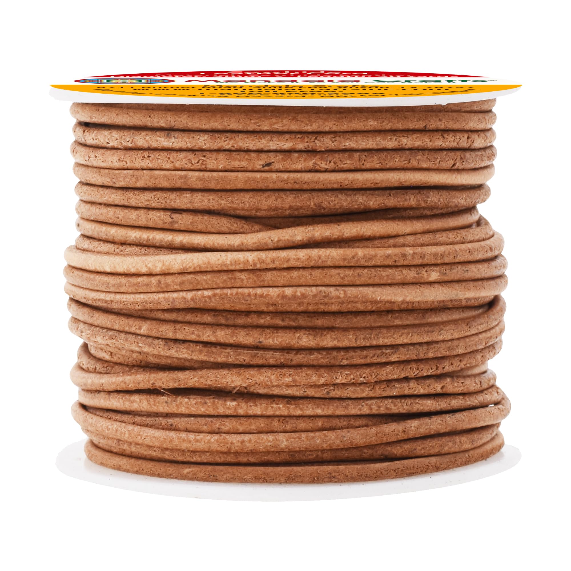 Mandala Crafts Round Cowhide Genuine Leather String Cord, Natural Rawhide Rope for Jewelry Making, Kumihimo Braiding, Shoelaces