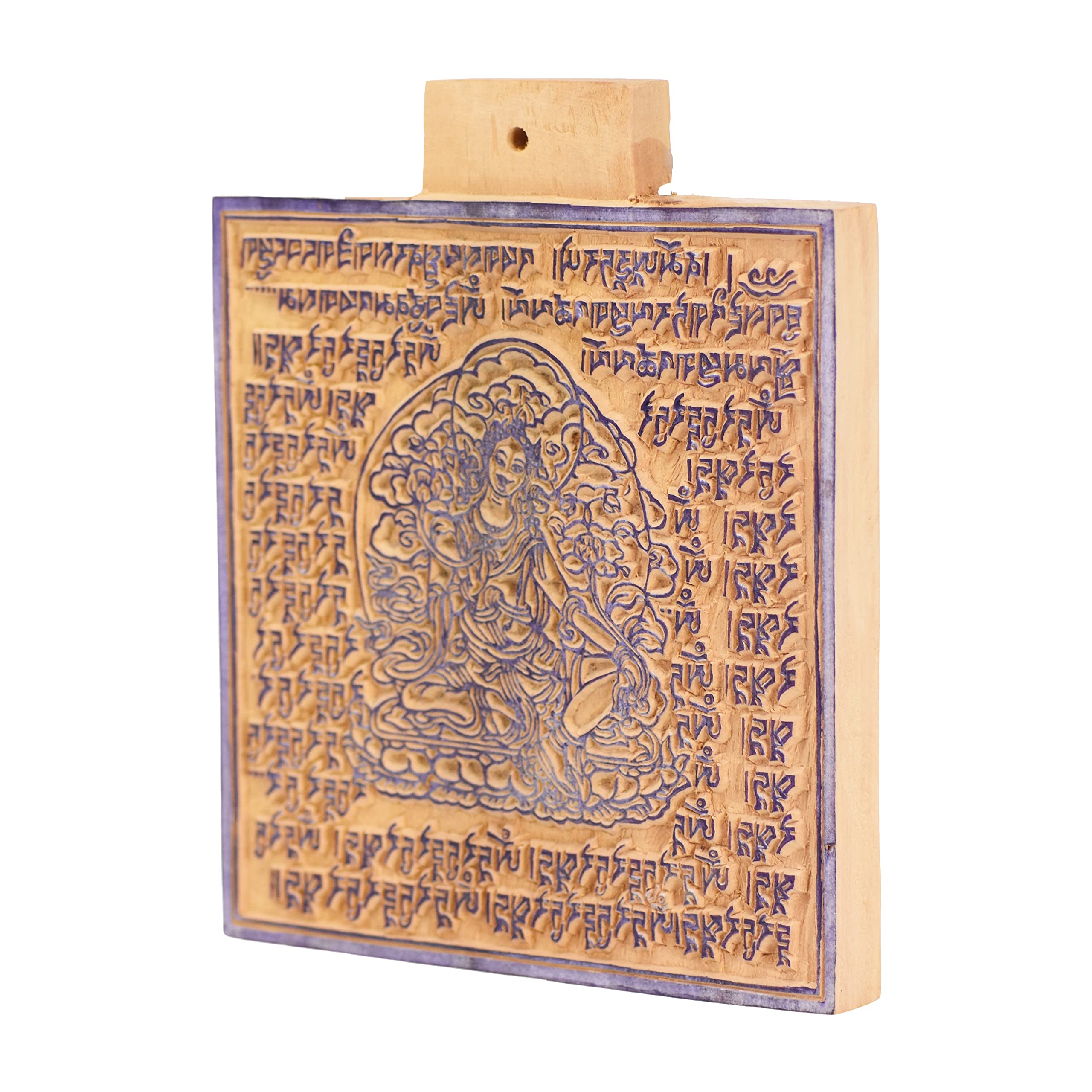 Mudra Crafts Green Tara Tibetan Prayer Flags Make Your Own Printing Block DIY Prayer Flags Making Kit with Blank Prayer Flags - Large 7 Inches Nepalese Prayer Flags DIY Kit