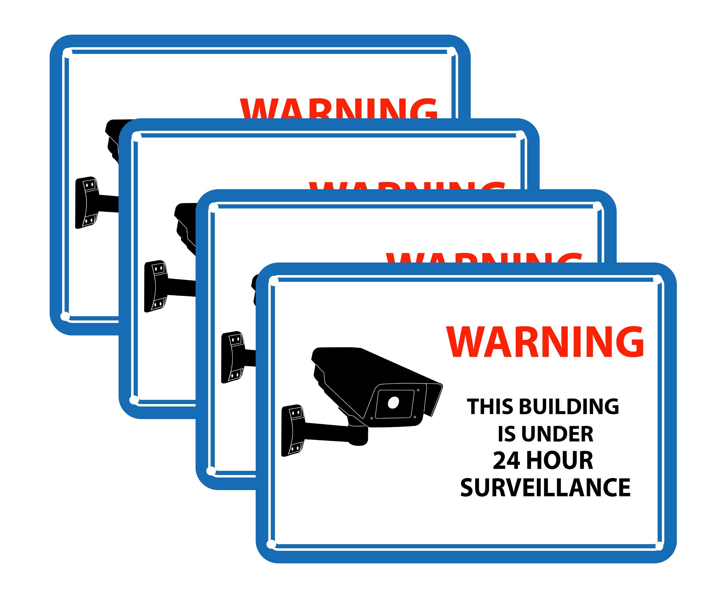 Mandala Crafts 24 Hour Video Surveillance Sign, Security Camera Sign, Rectangular Aluminum Warning Sign for Outdoors, Homes, Businesses, CCTV Recording