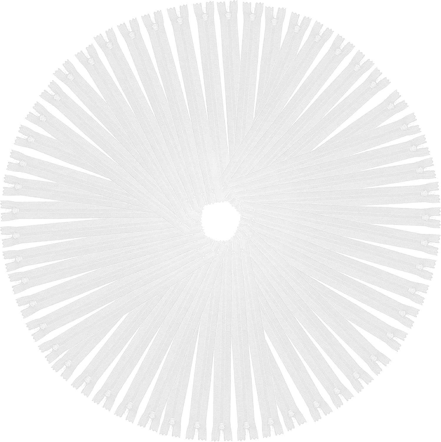 White Invisible Zipper for Sewing, Bulk Hidden Zipper Supplies; by Mandala Crafts