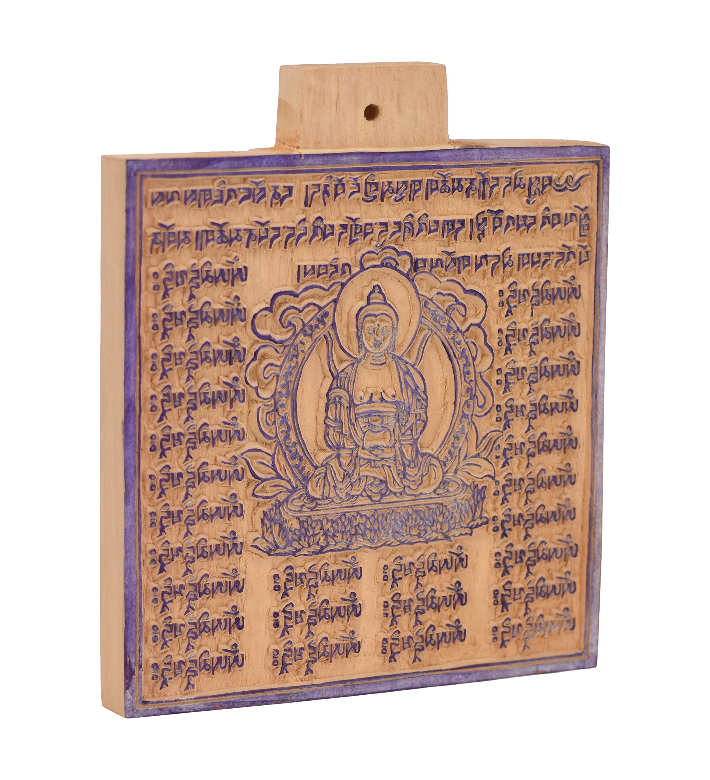 Mudra Crafts Amitabha Tibetan Prayer Flags Make Your Own Printing Block DIY Prayer Flags Making Kit with Blank Prayer Flags - Large 7 Inches Nepalese Prayer Flags DIY Kit