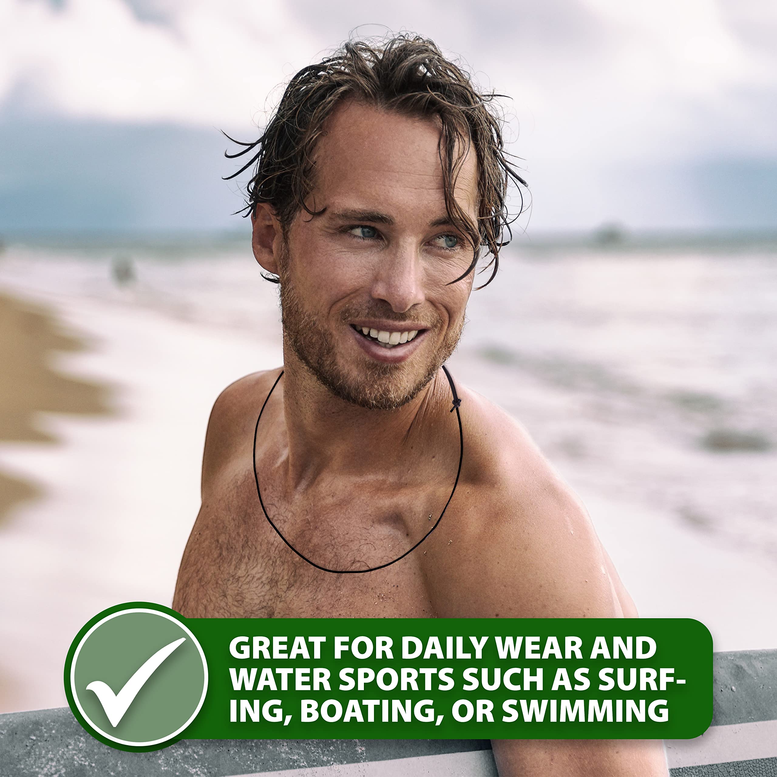 Brown Leather Necklace Cord Necklace Surfer Necklace for Men - Brown Leather Choker Necklace for Women - Surf Necklace for Adults