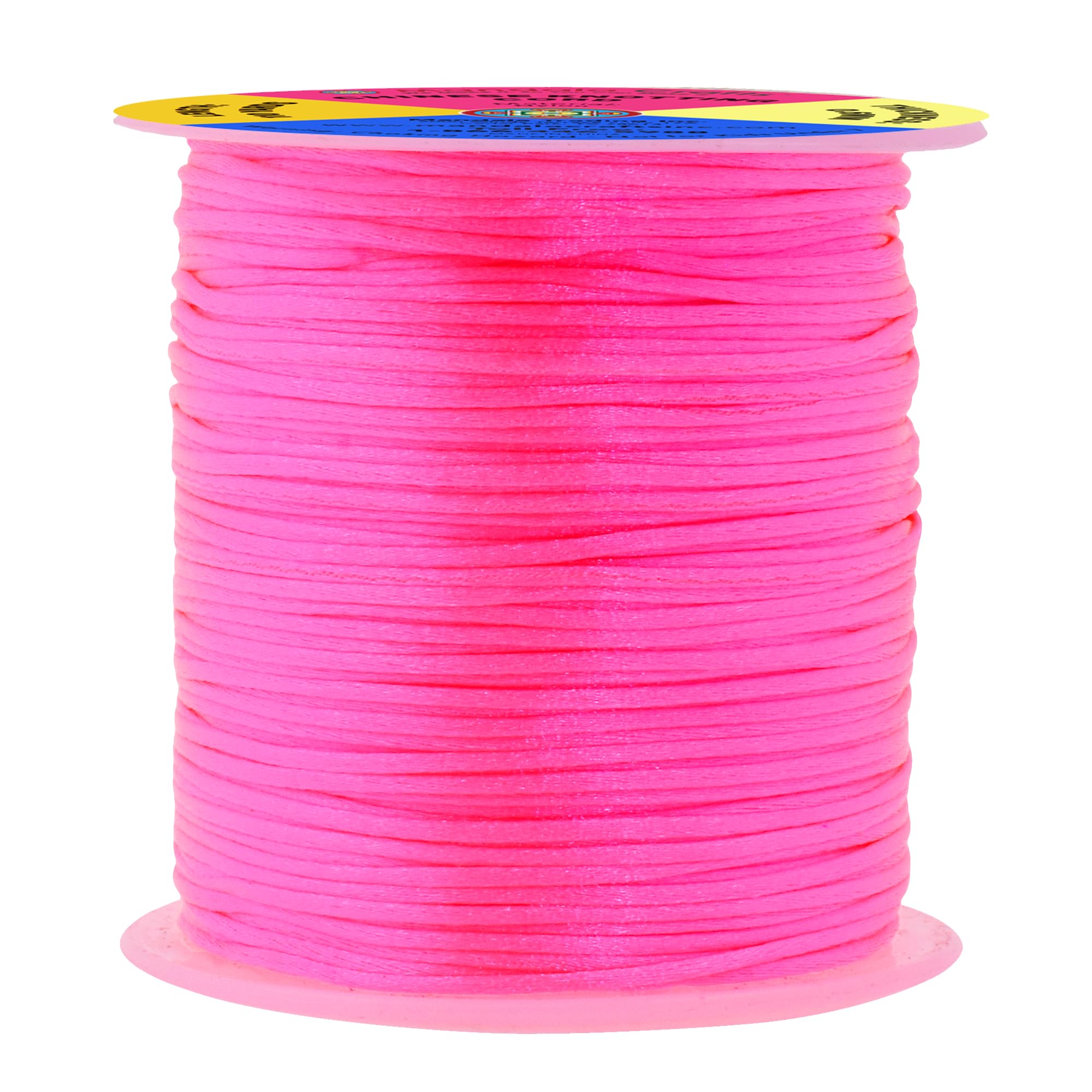Mandala Crafts Satin Rattail Cord String from Nylon for Chinese Knot, Macrame, Trim, Jewelry Making
