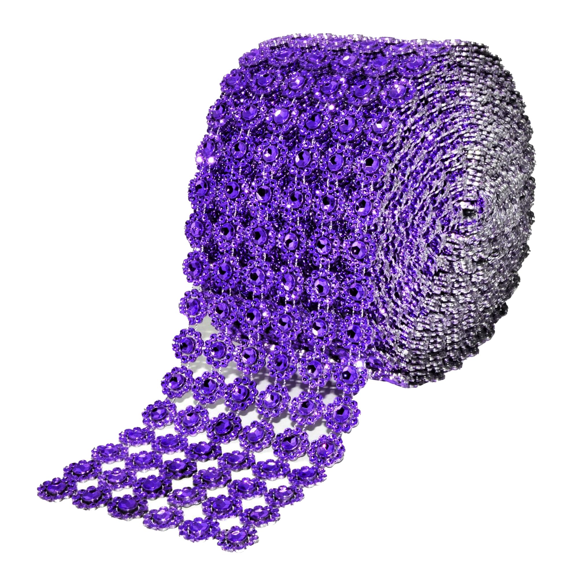 Mandala Crafts Faux Diamond Bling Wrap, Faux Rhinestone Crystal Mesh Ribbon Roll for Wedding, Party, Centerpiece, Cake, Vase Sparkling Decoration