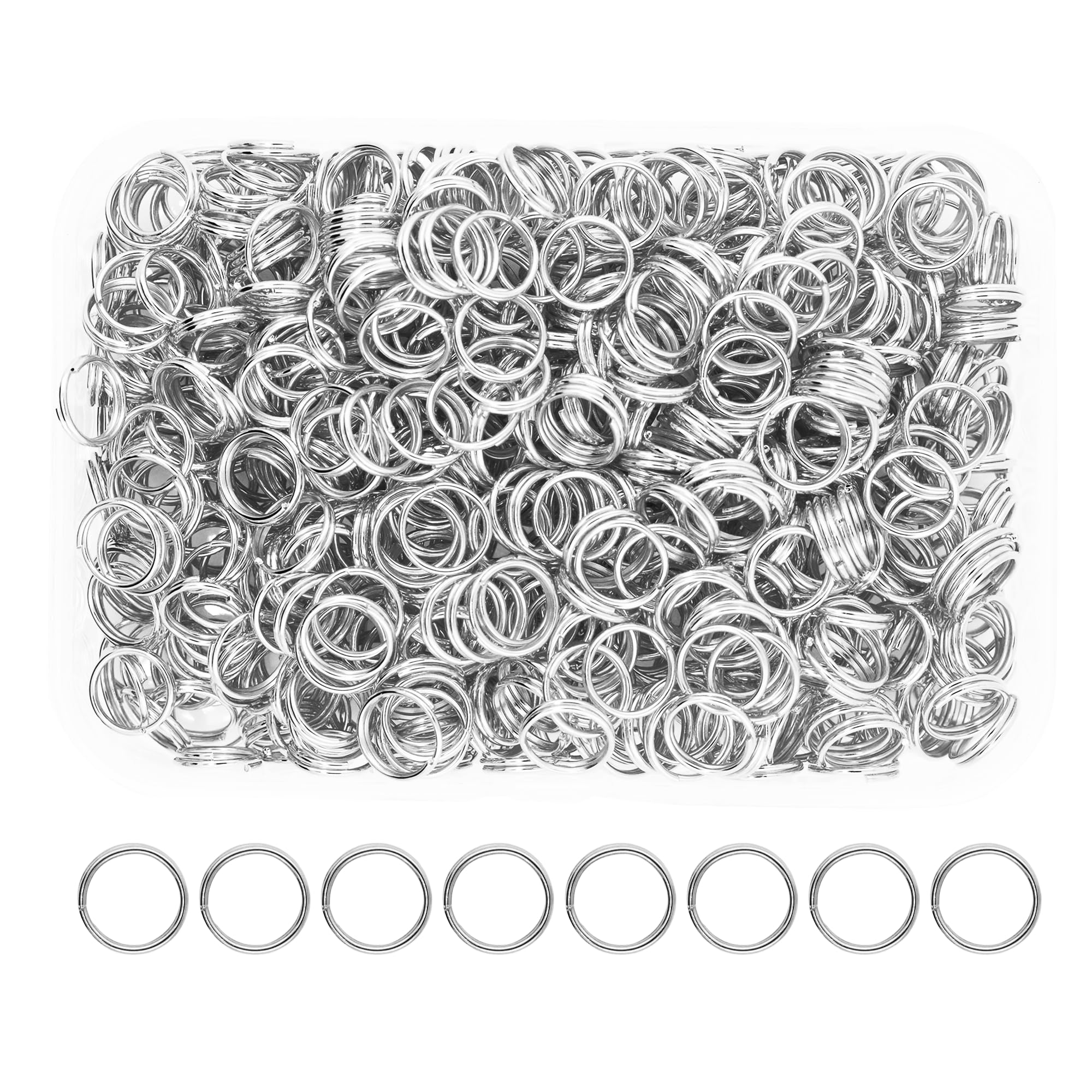 Small Key Rings for Crafts - Assorted Double Jump Rings Mini Split Rings for Jewelry Making - Double Split Rings Assorted Small Keychain Rings Set