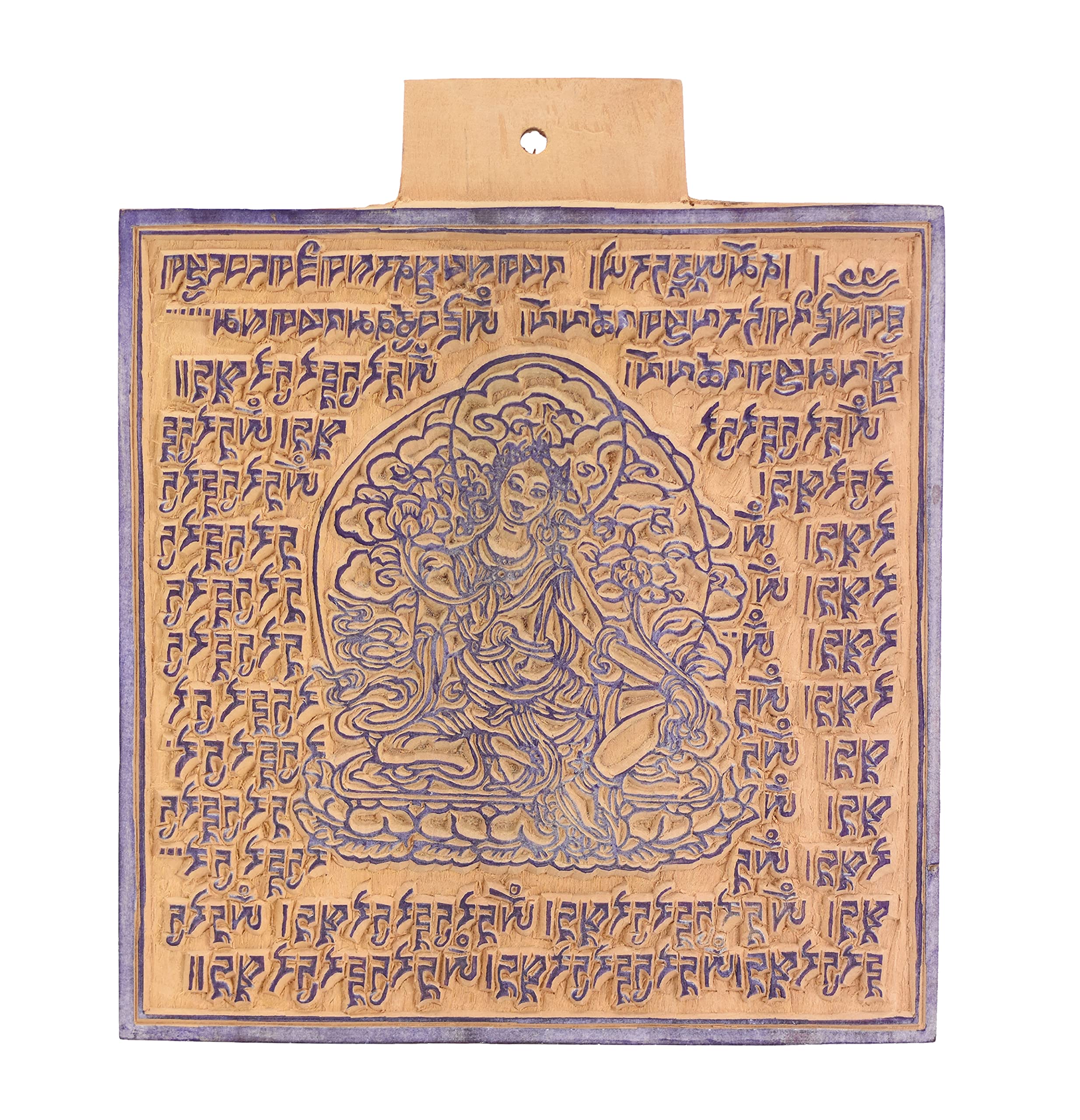 Mudra Crafts Green Tara Tibetan Prayer Flags Make Your Own Printing Block DIY Prayer Flags Making Kit with Blank Prayer Flags - Large 7 Inches Nepalese Prayer Flags DIY Kit