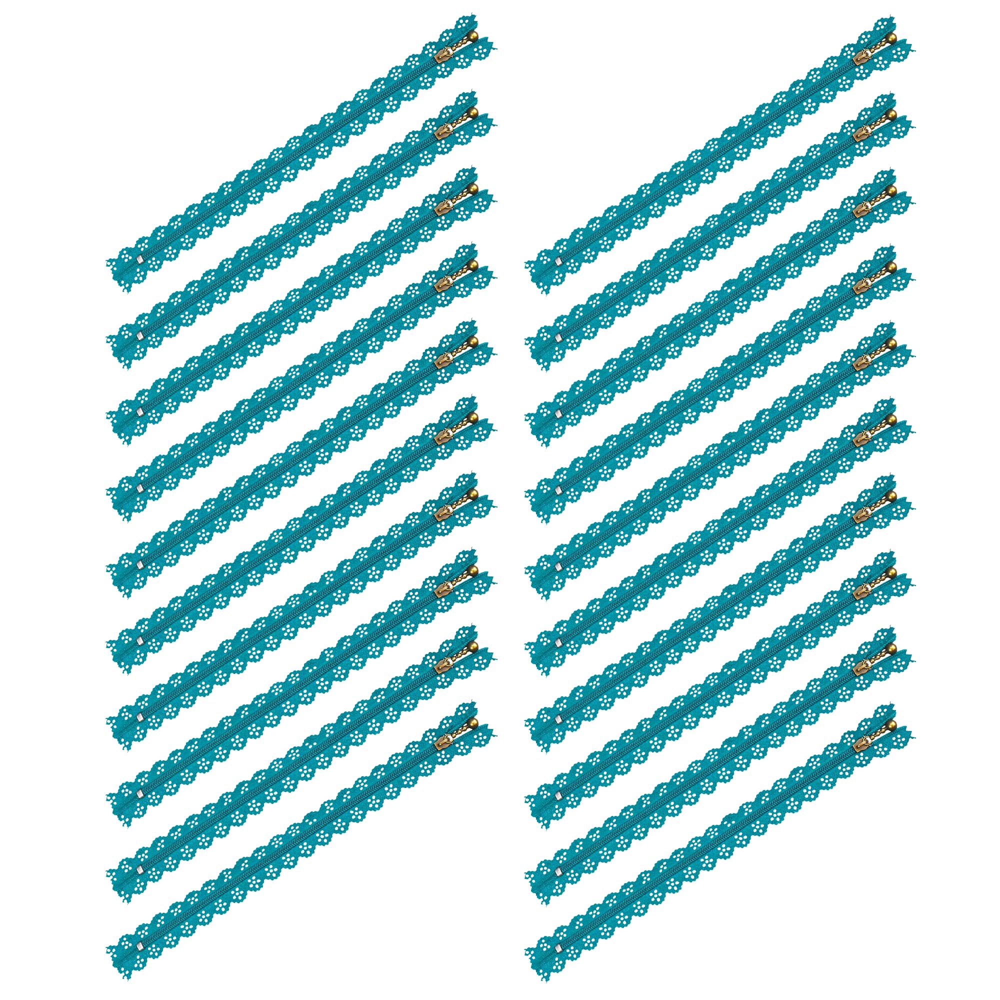 Mandala Crafts Lace Zippers Fancy Zippers for Bags & Purses - Novelty Zippers Exposed Zippers with Lace - 40 Lacy Flower Decorative Zippers for Sewing