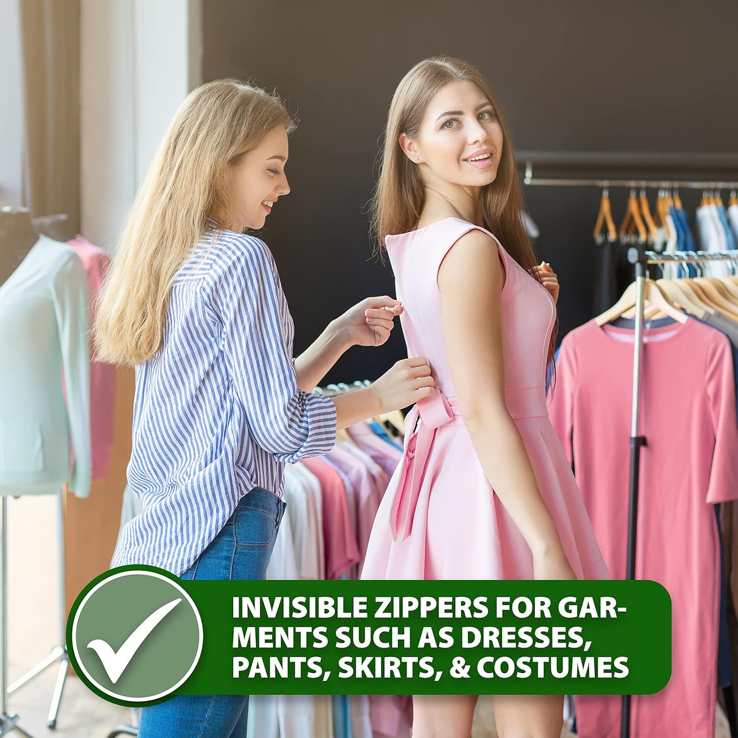 Black Invisible Zipper for Sewing, Bulk Hidden Zipper Supplies; by Mandala Crafts