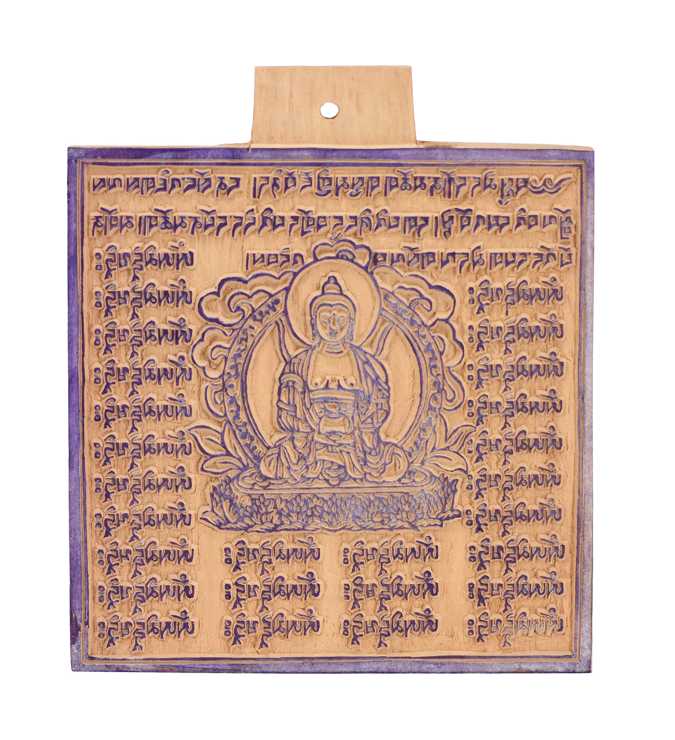 Mudra Crafts Amitabha Tibetan Prayer Flags Make Your Own Printing Block DIY Prayer Flags Making Kit with Blank Prayer Flags - Large 7 Inches Nepalese Prayer Flags DIY Kit