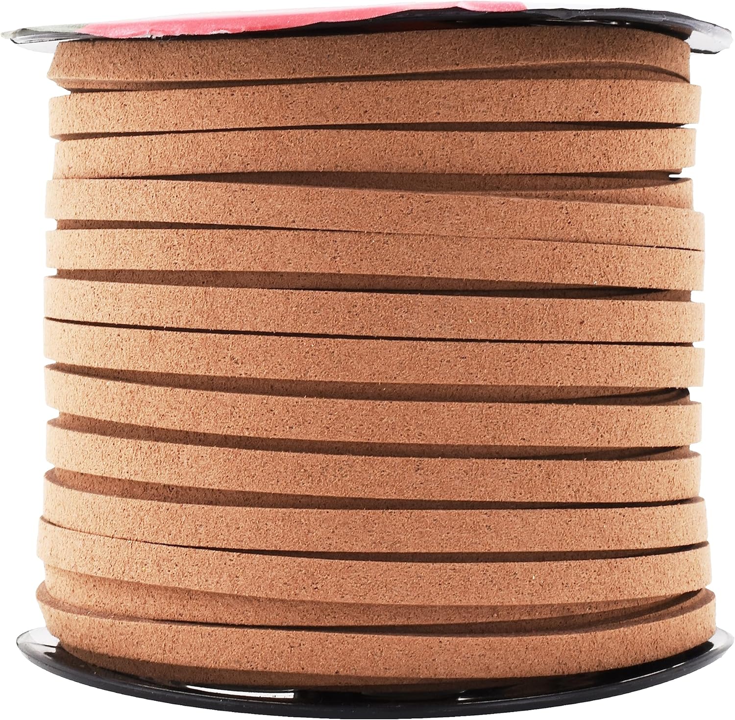 Mandala Crafts Faux Suede Cord - Flat Vegan Leather Cord for Jewelry Making Beading - Micro Fiber Leather String Cord Leather Lace for Leather Lacing Necklace Bracelet 5MM 50 Yards