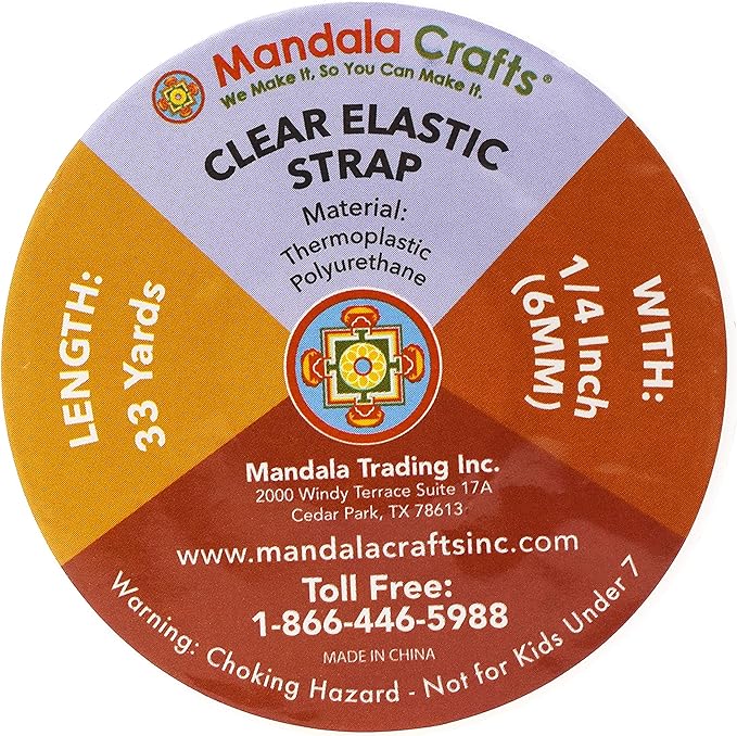 Mandala Crafts Clear Elastic for Sewing - Invisible Elastic Band Clear Elastic Strap - 33 Yards Lightweight Transparent Elastic Band for Bra Lingerie Swimwear Garments