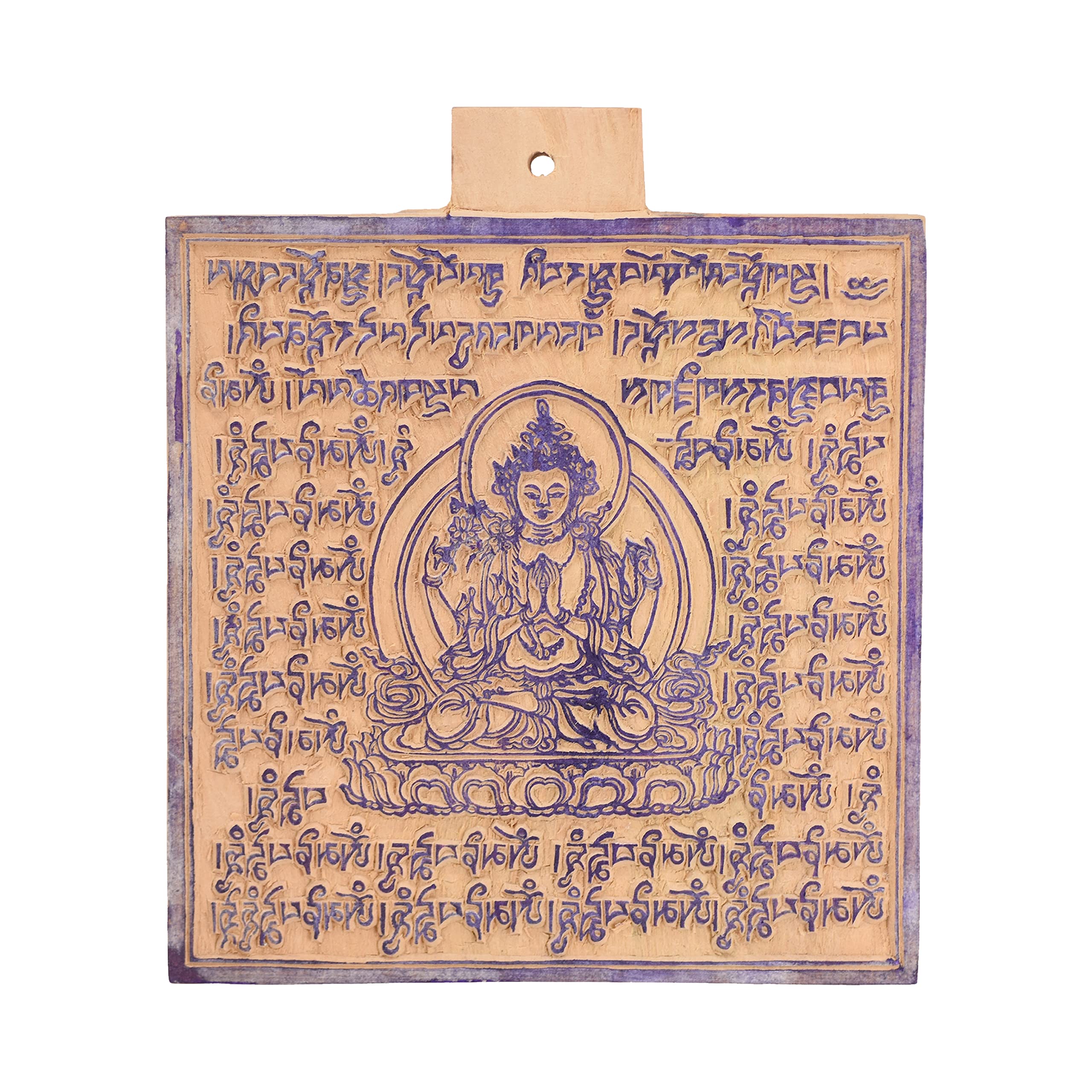 Mudra Crafts Chenrezig Tibetan Prayer Flags Make Your Own Printing Block DIY Prayer Flags Making Kit with Blank Prayer Flags - Large 7 Inches Nepalese Prayer Flags DIY Kit