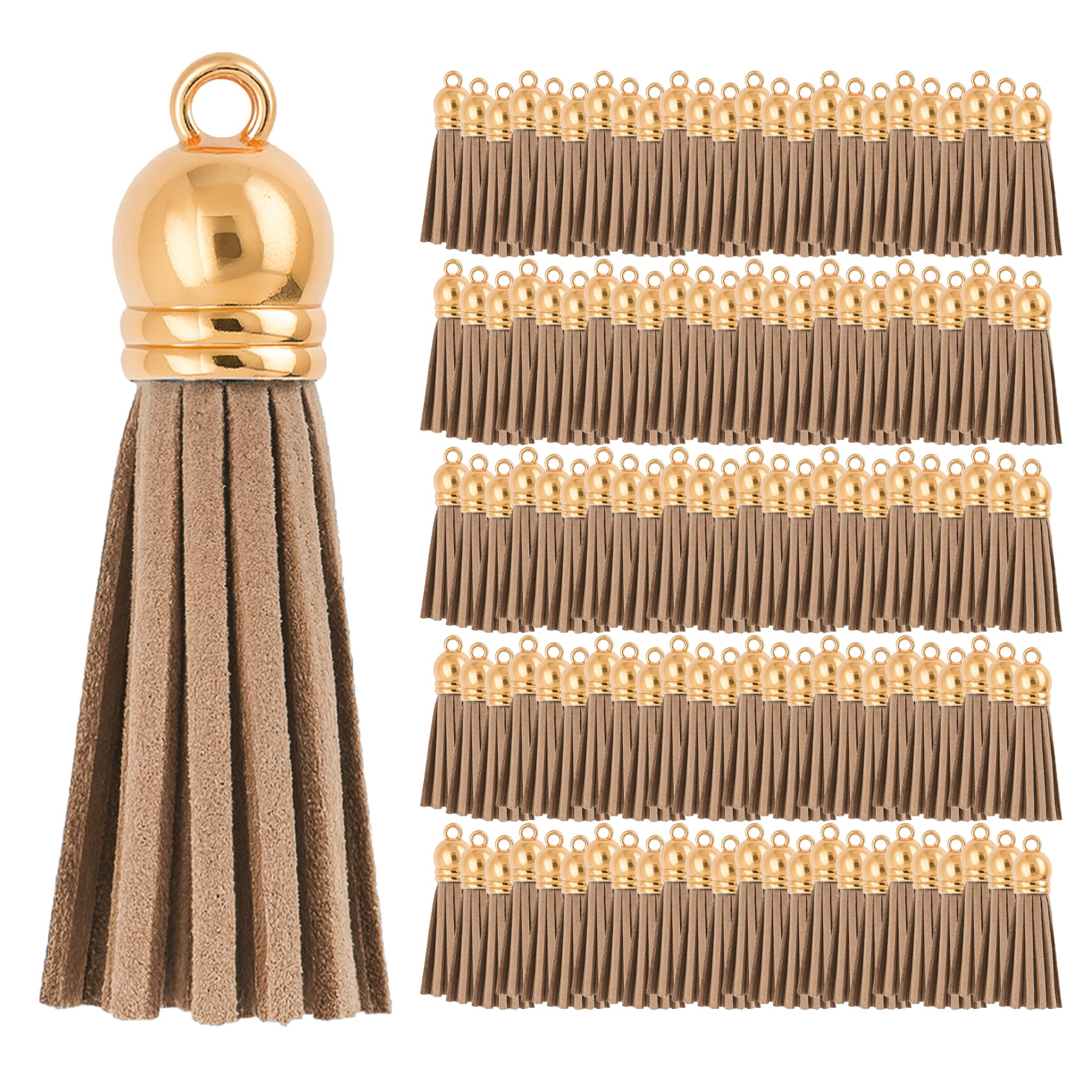 Mandala Crafts Faux Leather Suede Tassel with Loop for Keychains, Jewelry Making, Bookmarks, Books, Gifts, Pillows