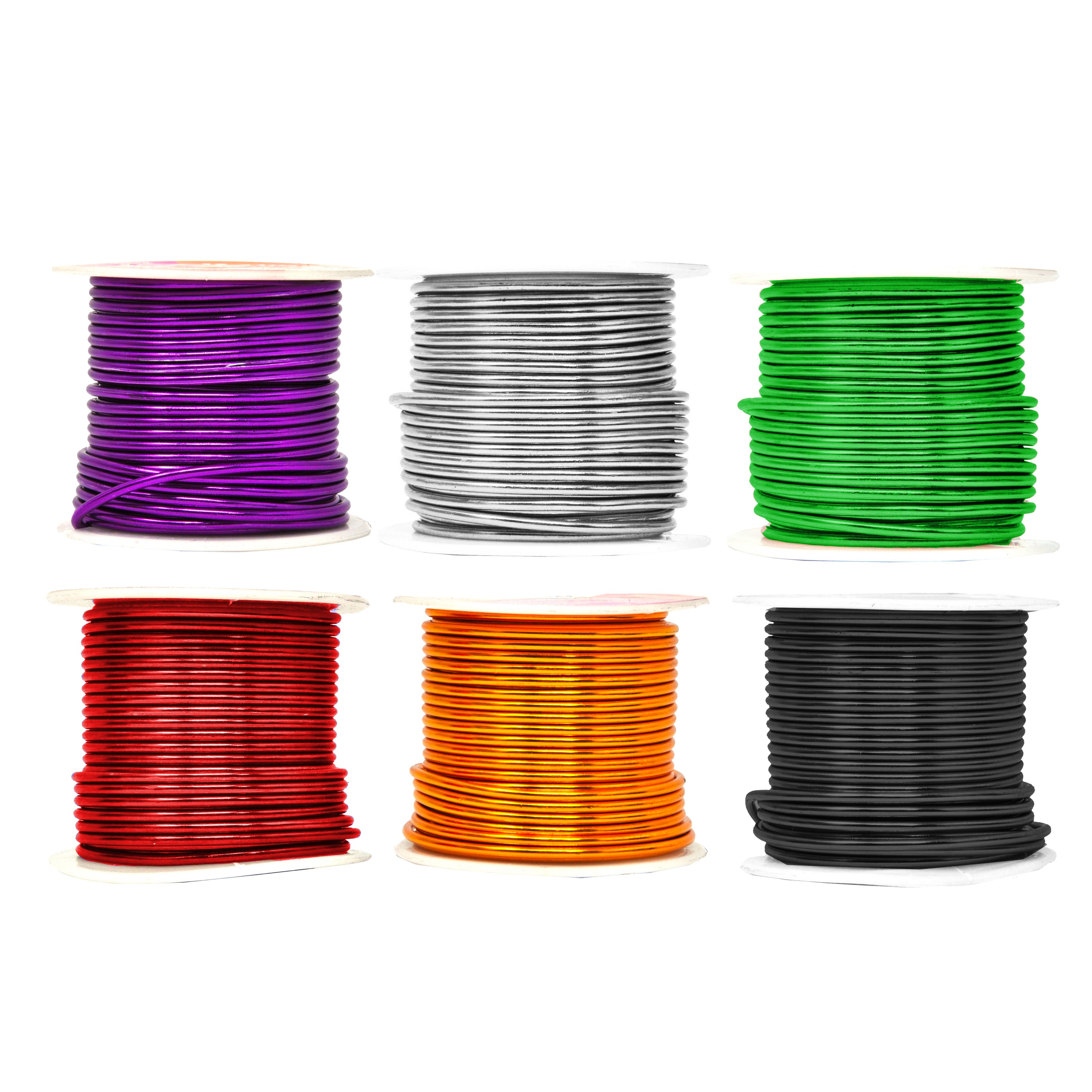 Mandala Crafts Anodized Aluminum Wire for Sculpting, Armature, Jewelry Making, Gem Metal Wrap, Garden, Colored and Soft, Assorted 6 Rolls