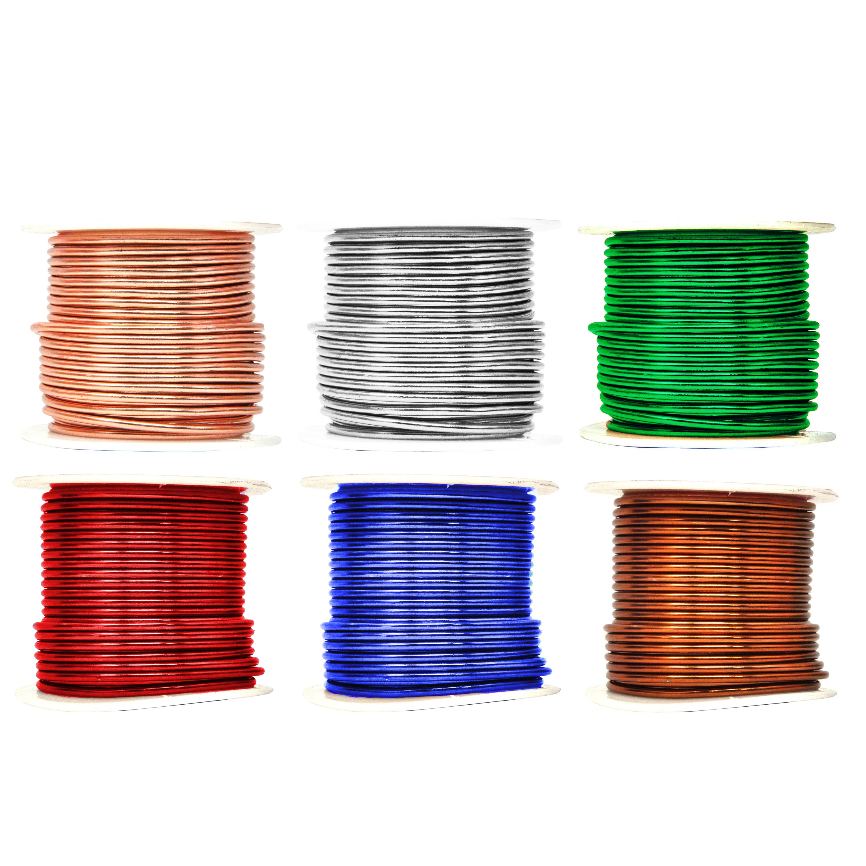 Mandala Crafts Anodized Aluminum Wire for Sculpting, Armature, Jewelry Making, Gem Metal Wrap, Garden, Colored and Soft, Assorted 6 Rolls