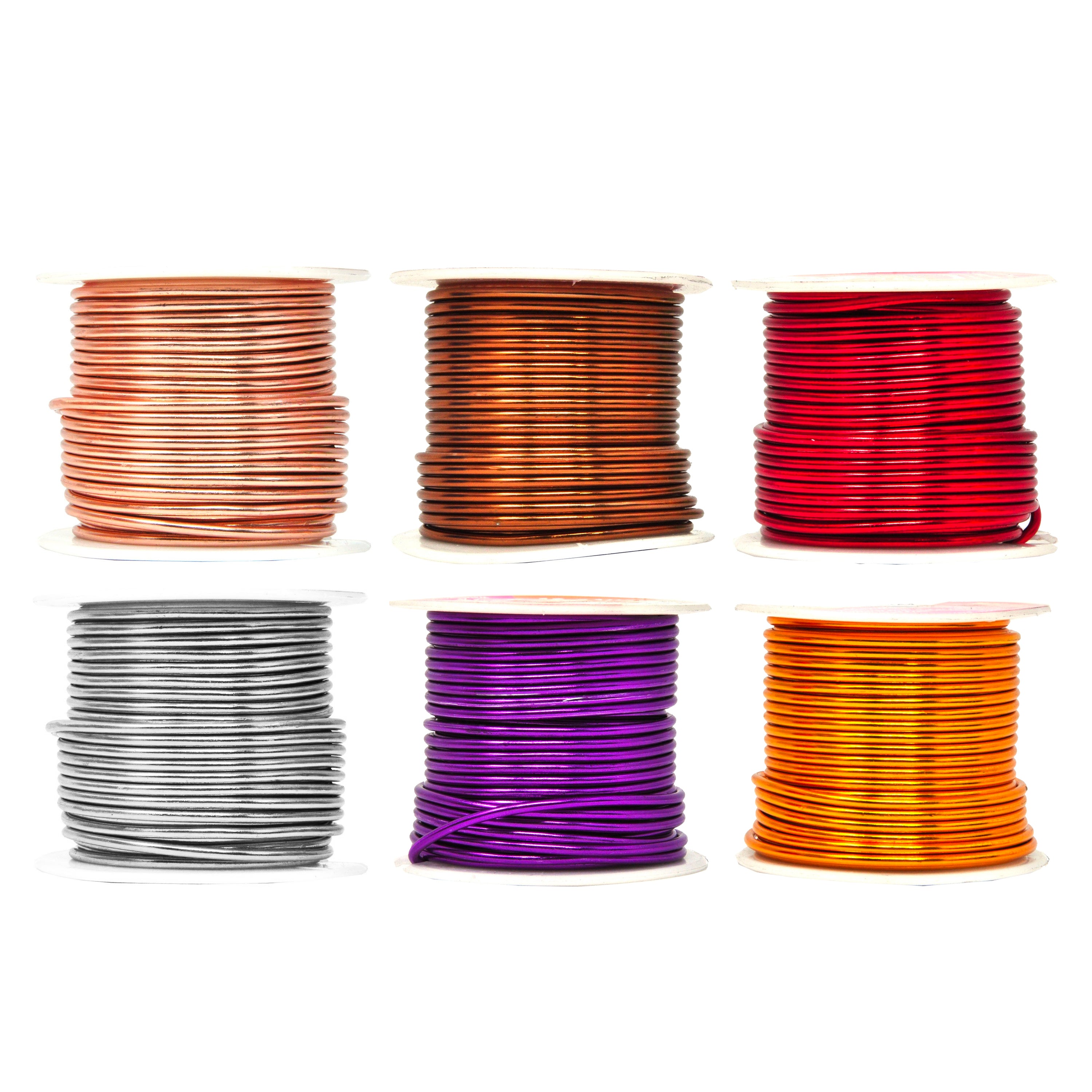 Mandala Crafts Anodized Aluminum Wire for Sculpting, Armature, Jewelry Making, Gem Metal Wrap, Garden, Colored and Soft, Assorted 6 Rolls