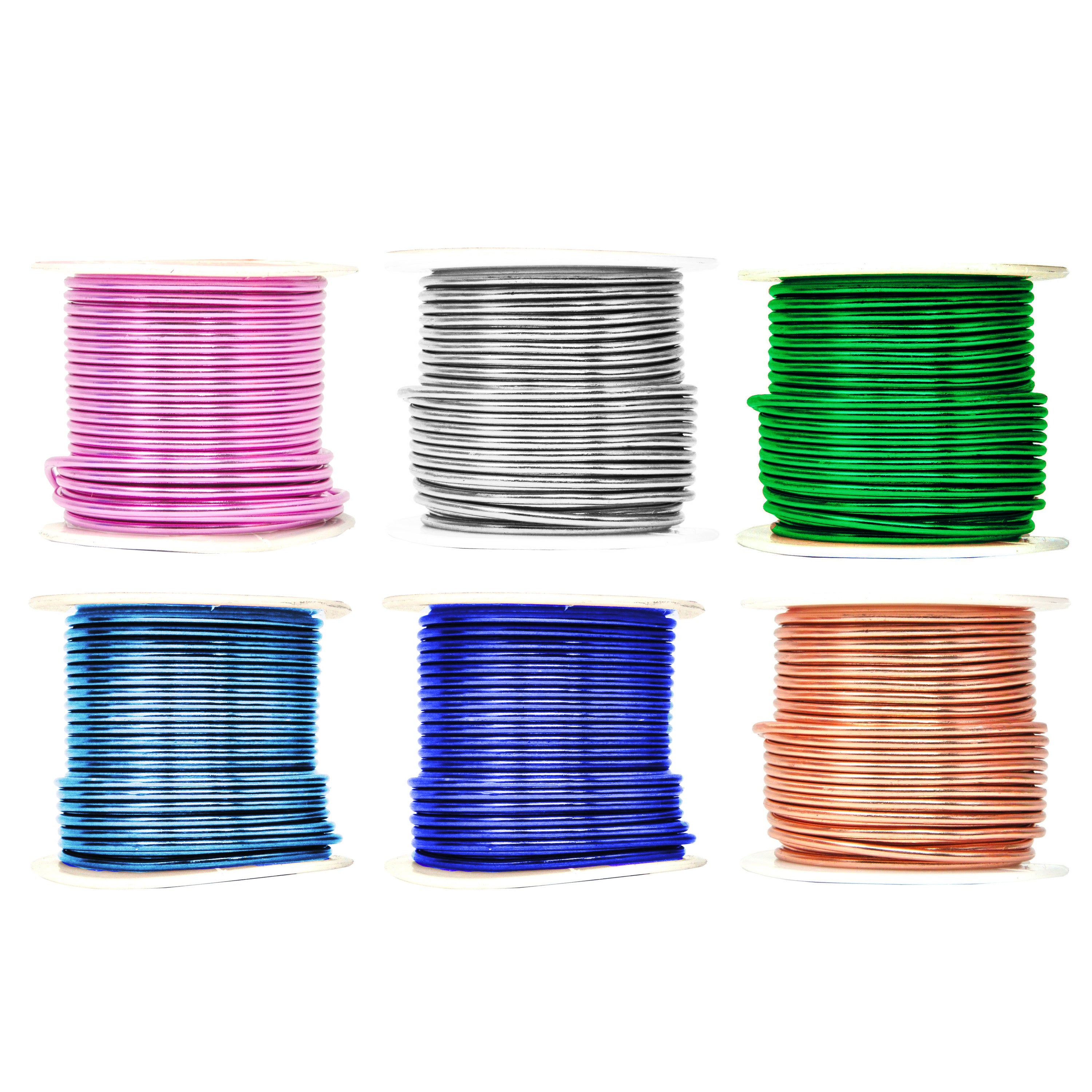 Mandala Crafts Anodized Aluminum Wire for Sculpting, Armature, Jewelry Making, Gem Metal Wrap, Garden, Colored and Soft, Assorted 6 Rolls