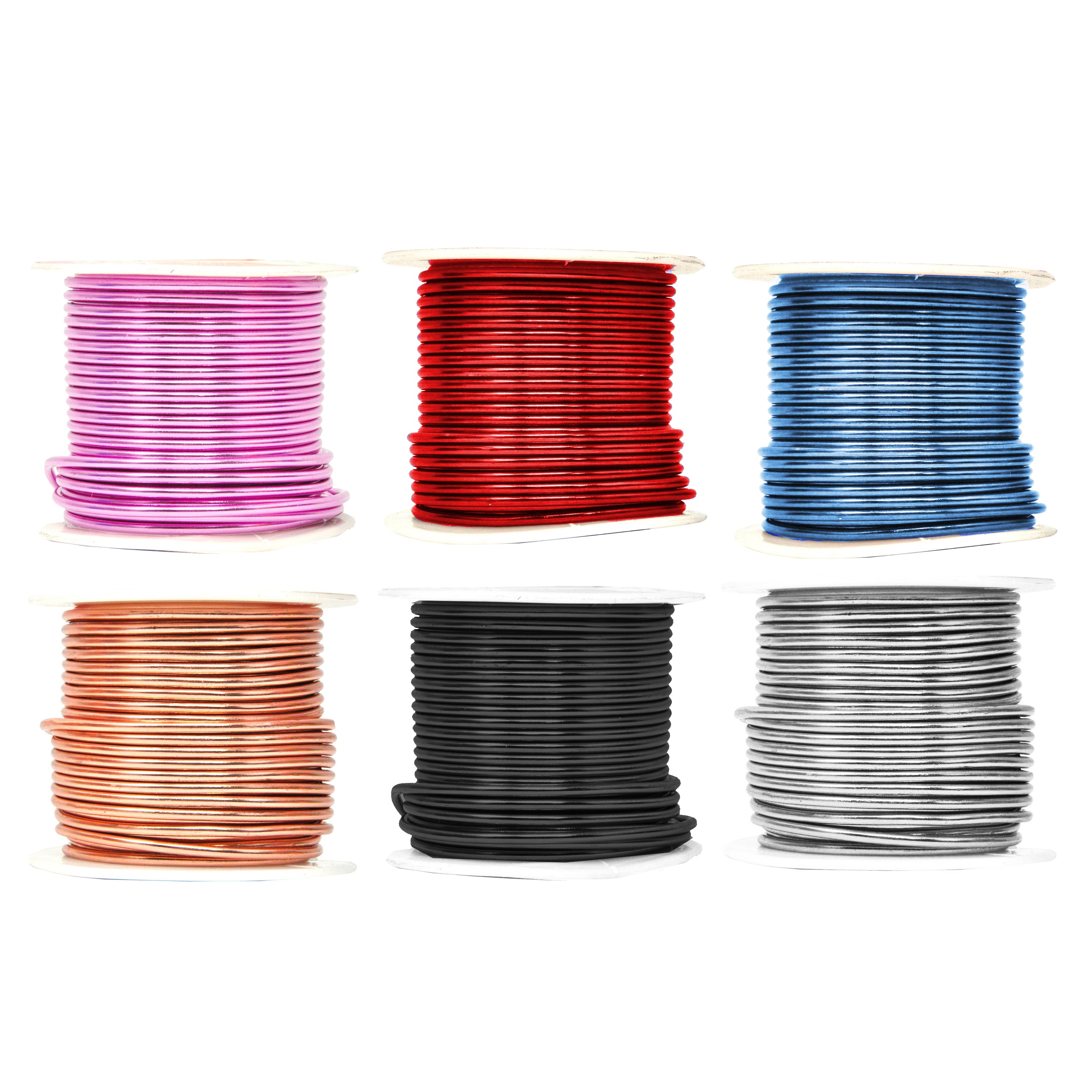Mandala Crafts Anodized Aluminum Wire for Sculpting, Armature, Jewelry Making, Gem Metal Wrap, Garden, Colored and Soft, Assorted 6 Rolls
