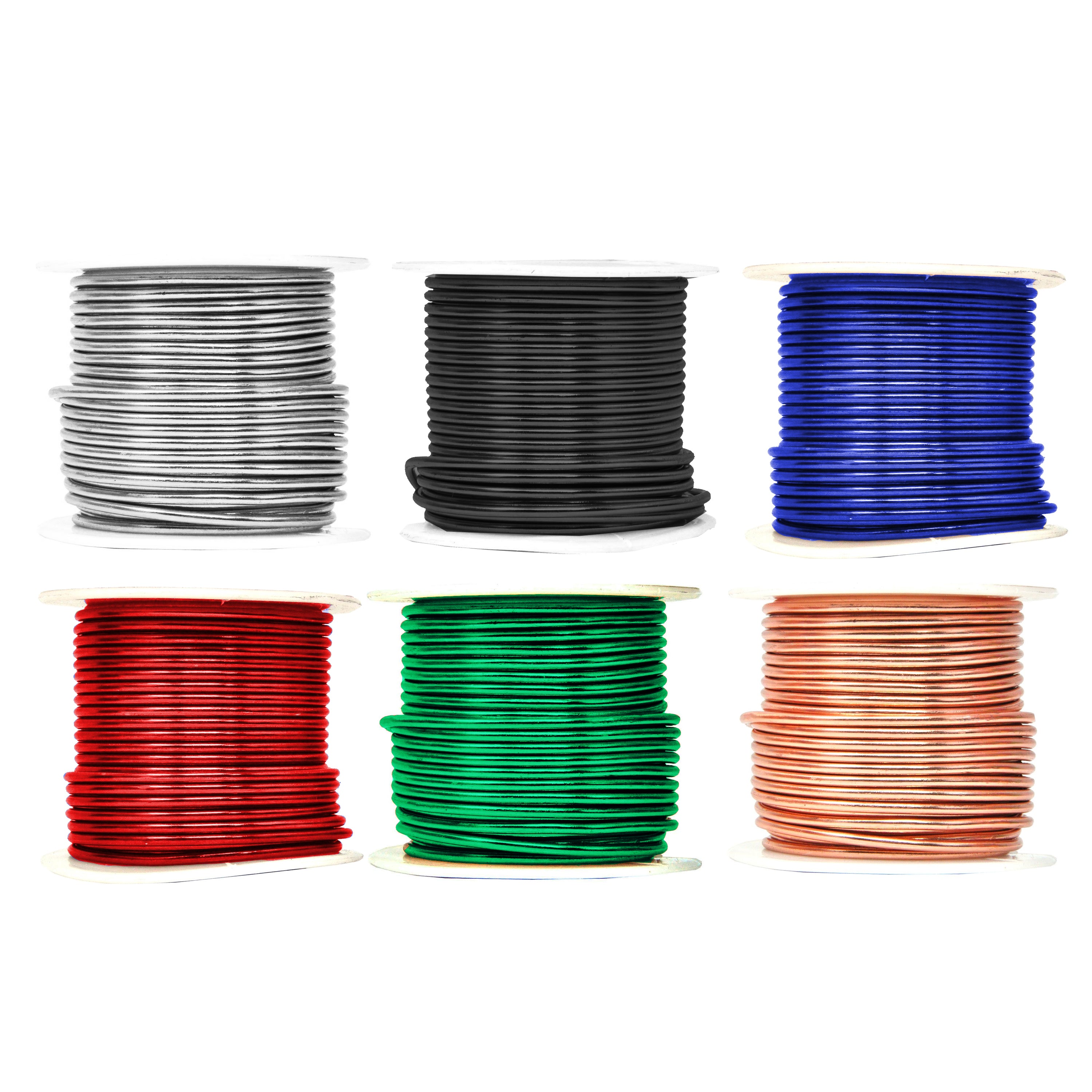 Mandala Crafts Anodized Aluminum Wire for Sculpting, Armature, Jewelry Making, Gem Metal Wrap, Garden, Colored and Soft, Assorted 6 Rolls