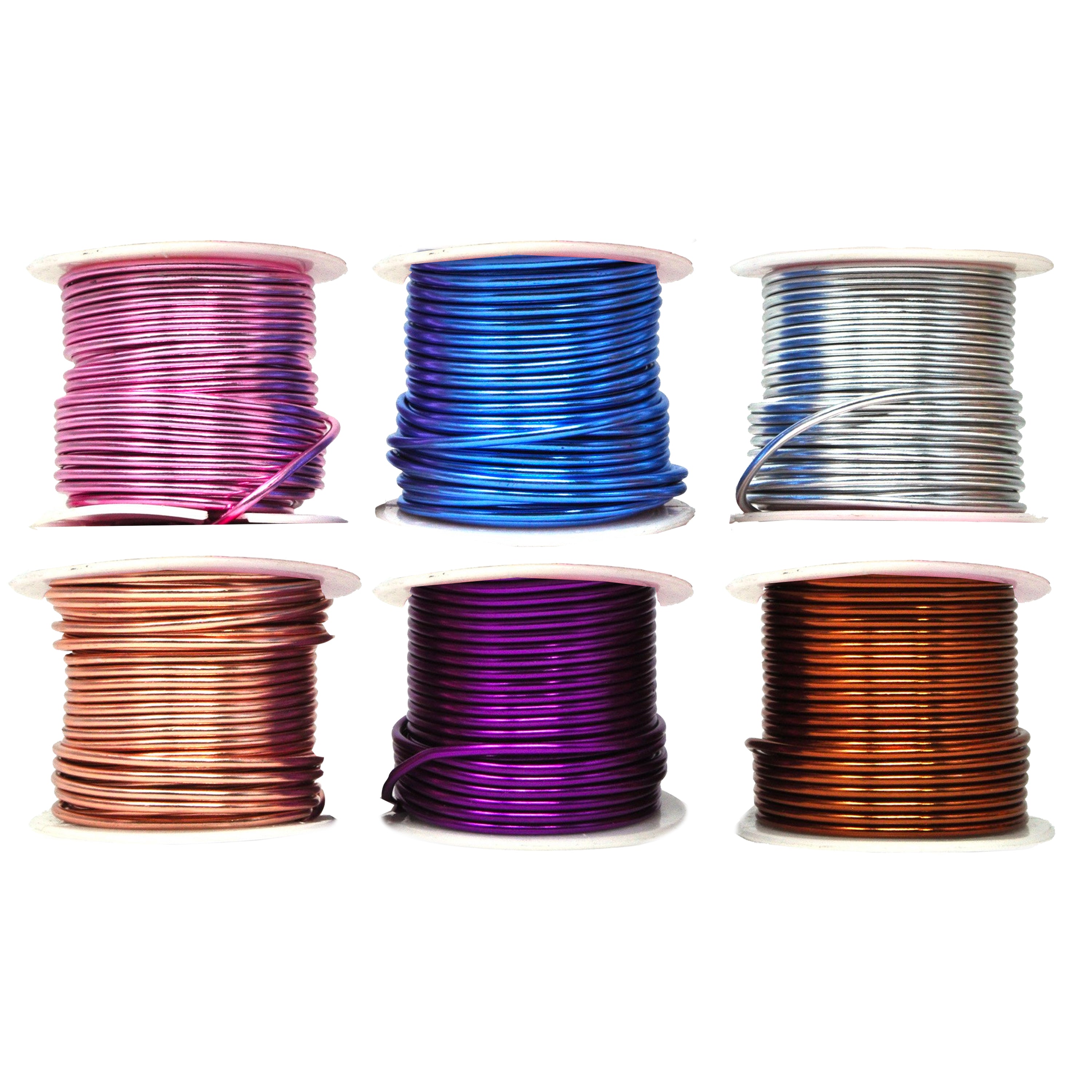 Mandala Crafts Anodized Aluminum Wire for Sculpting, Armature, Jewelry Making, Gem Metal Wrap, Garden, Colored and Soft, Assorted 6 Rolls