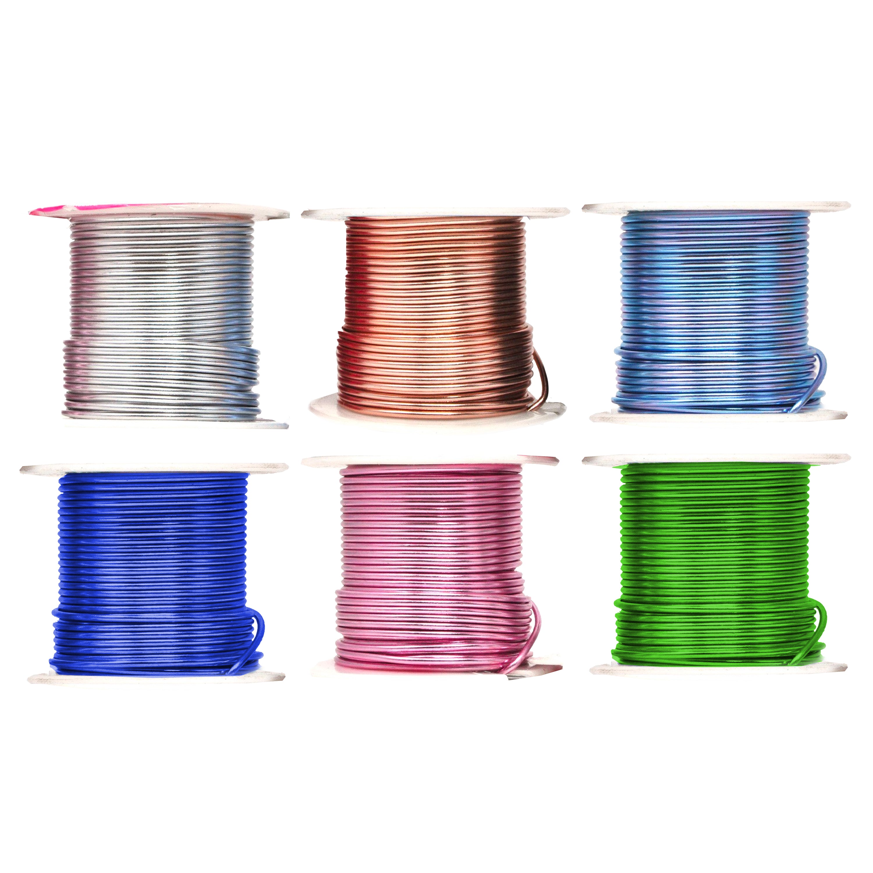Mandala Crafts Anodized Aluminum Wire for Sculpting, Armature, Jewelry Making, Gem Metal Wrap, Garden, Colored and Soft, Assorted 6 Rolls