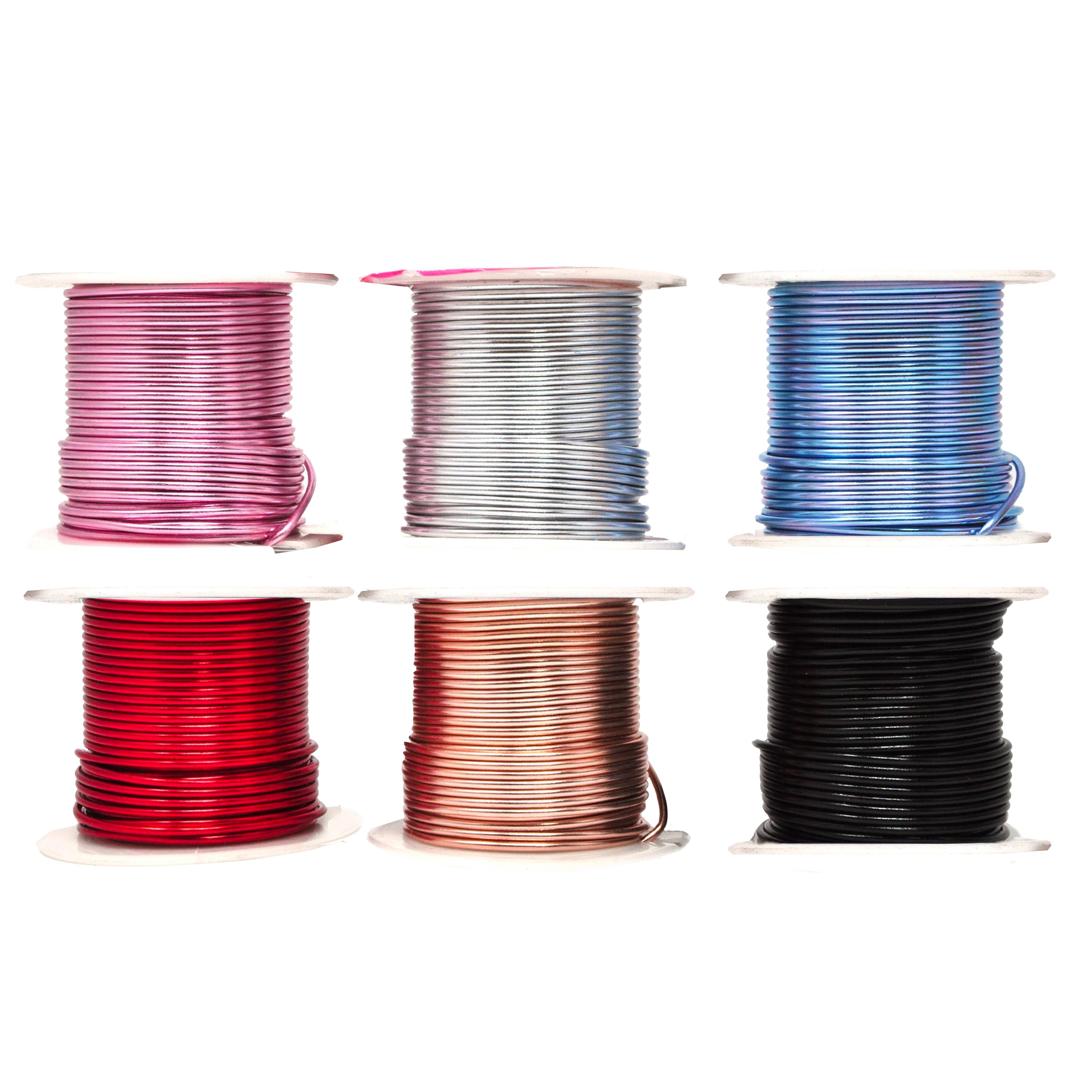 Mandala Crafts Anodized Aluminum Wire for Sculpting, Armature, Jewelry Making, Gem Metal Wrap, Garden, Colored and Soft, Assorted 6 Rolls