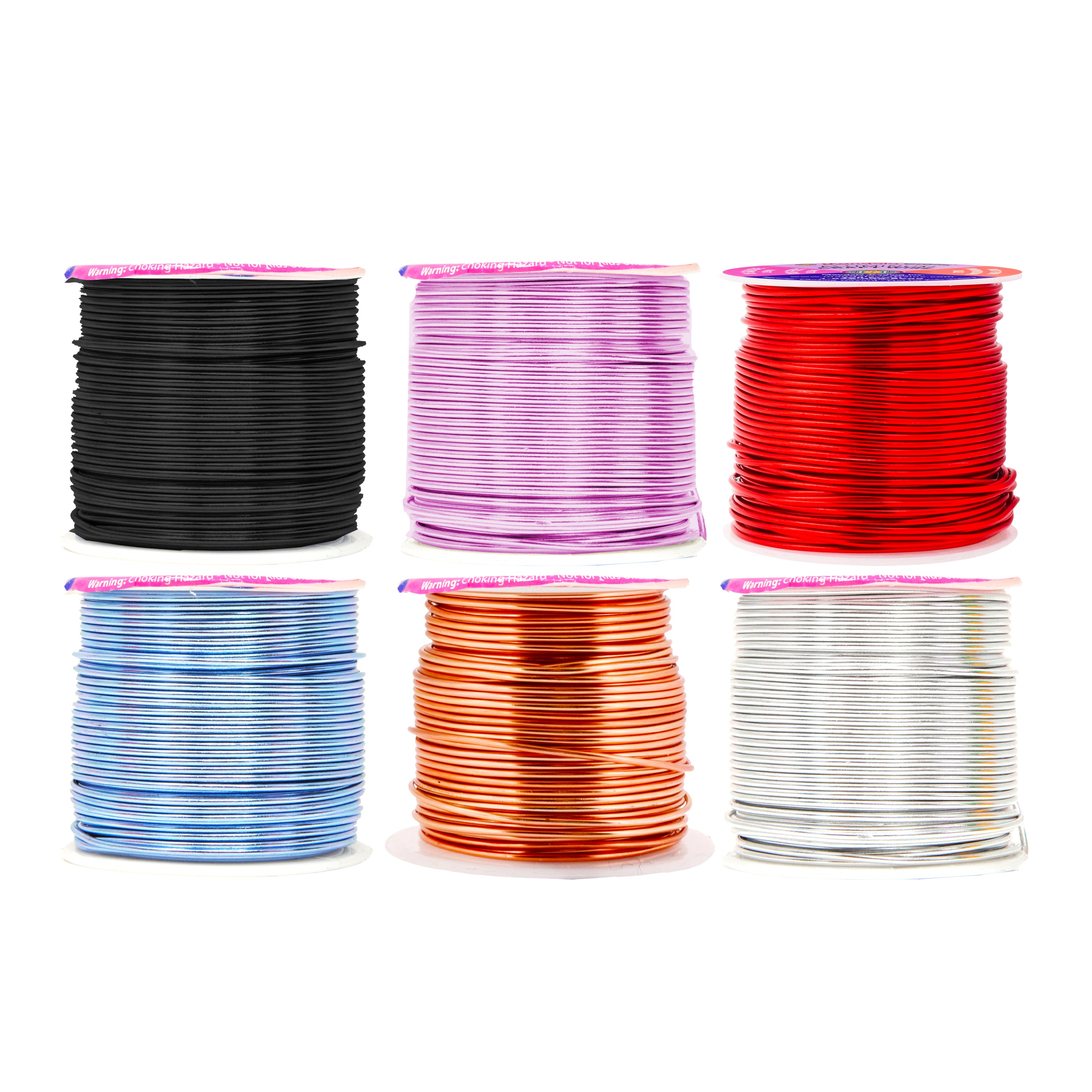 Mandala Crafts Anodized Aluminum Wire for Sculpting, Armature, Jewelry Making, Gem Metal Wrap, Garden, Colored and Soft, Assorted 6 Rolls