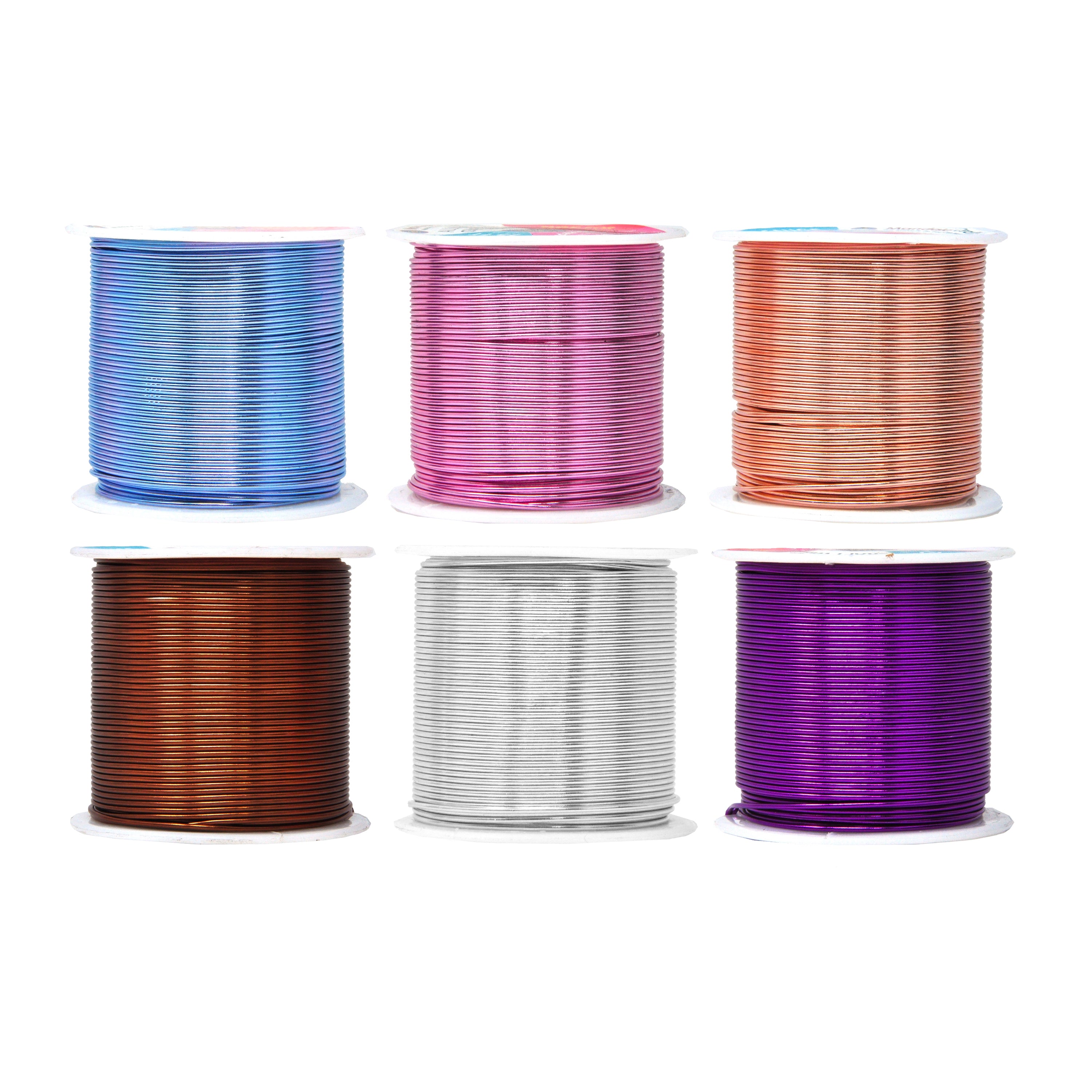 Mandala Crafts Anodized Aluminum Wire for Sculpting, Armature, Jewelry Making, Gem Metal Wrap, Garden, Colored and Soft, Assorted 6 Rolls
