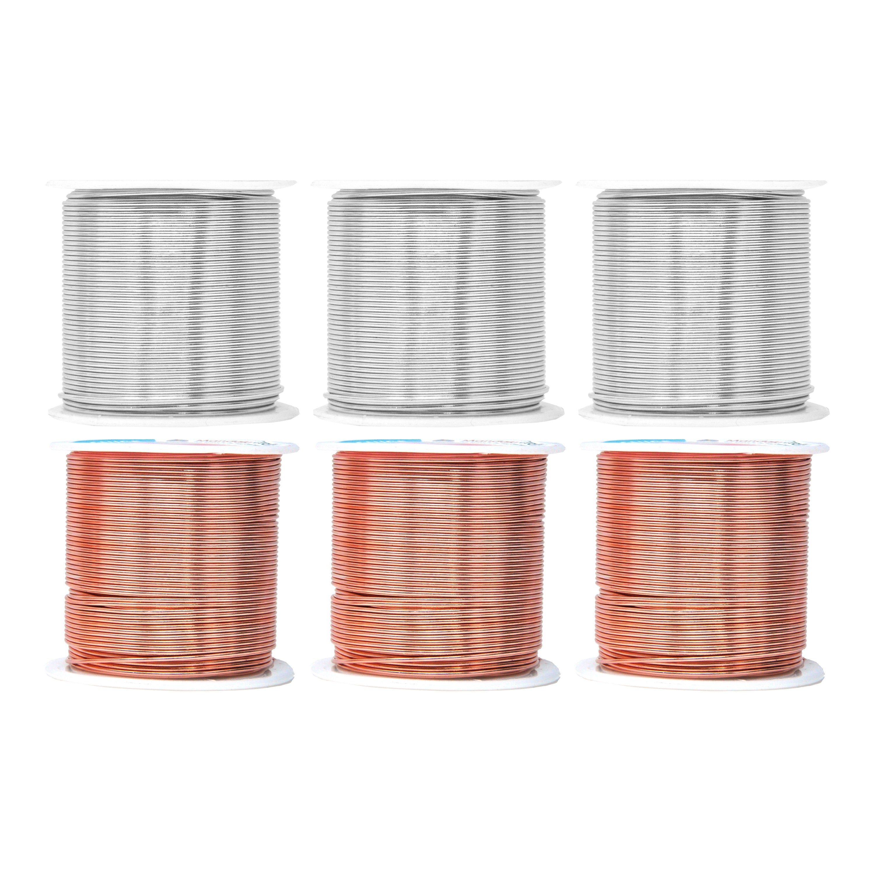 Mandala Crafts Anodized Aluminum Wire for Sculpting, Armature, Jewelry Making, Gem Metal Wrap, Garden, Colored and Soft, Assorted 6 Rolls