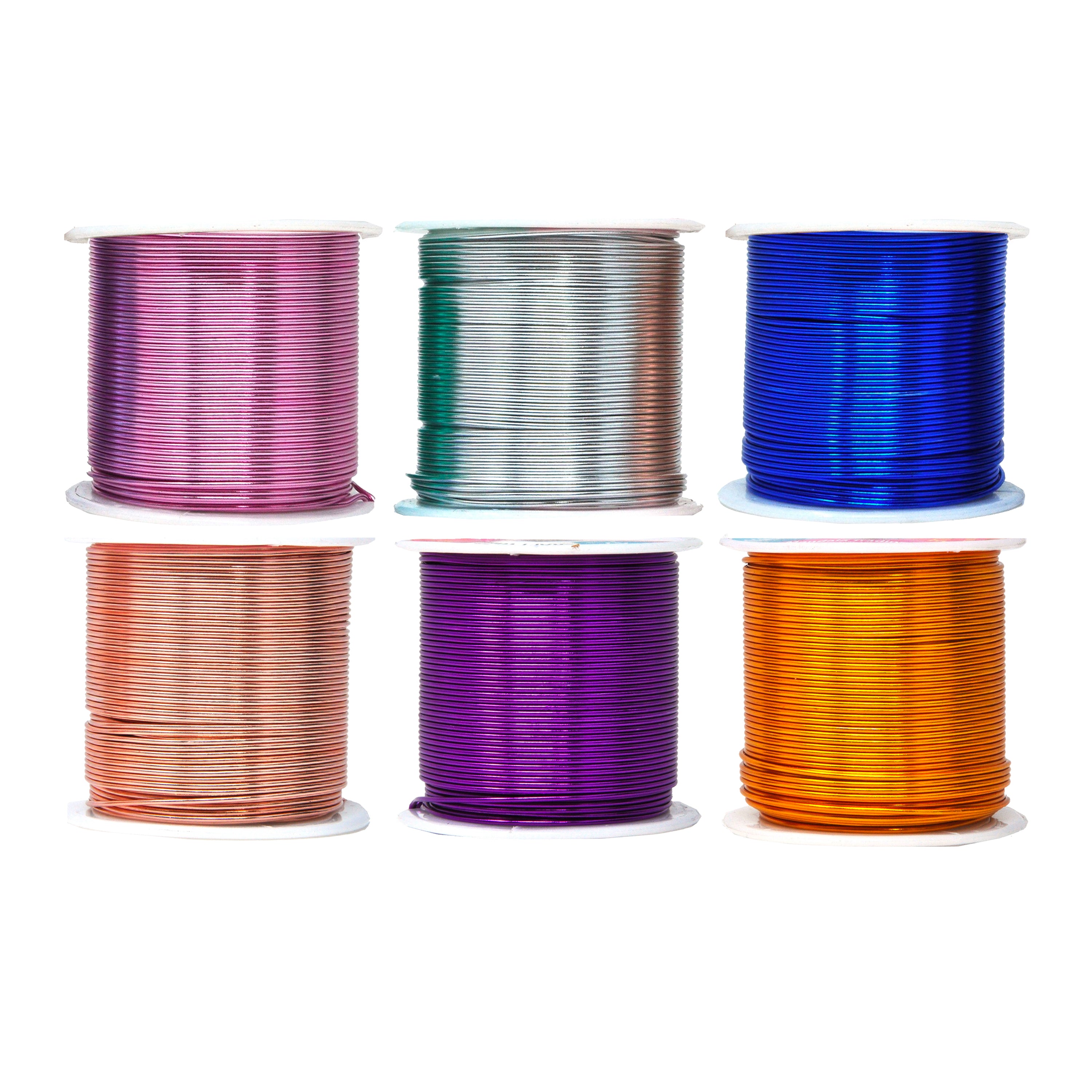 Mandala Crafts Anodized Aluminum Wire for Sculpting, Armature, Jewelry Making, Gem Metal Wrap, Garden, Colored and Soft, Assorted 6 Rolls