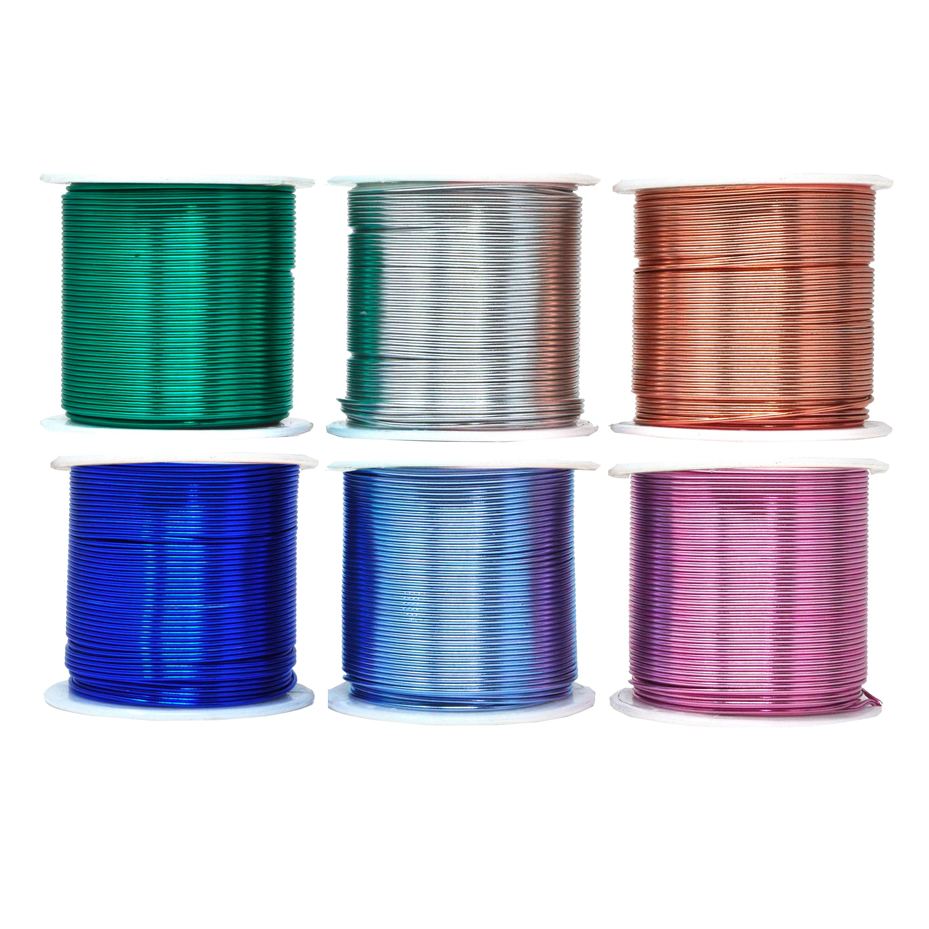Mandala Crafts Anodized Aluminum Wire for Sculpting, Armature, Jewelry Making, Gem Metal Wrap, Garden, Colored and Soft, Assorted 6 Rolls
